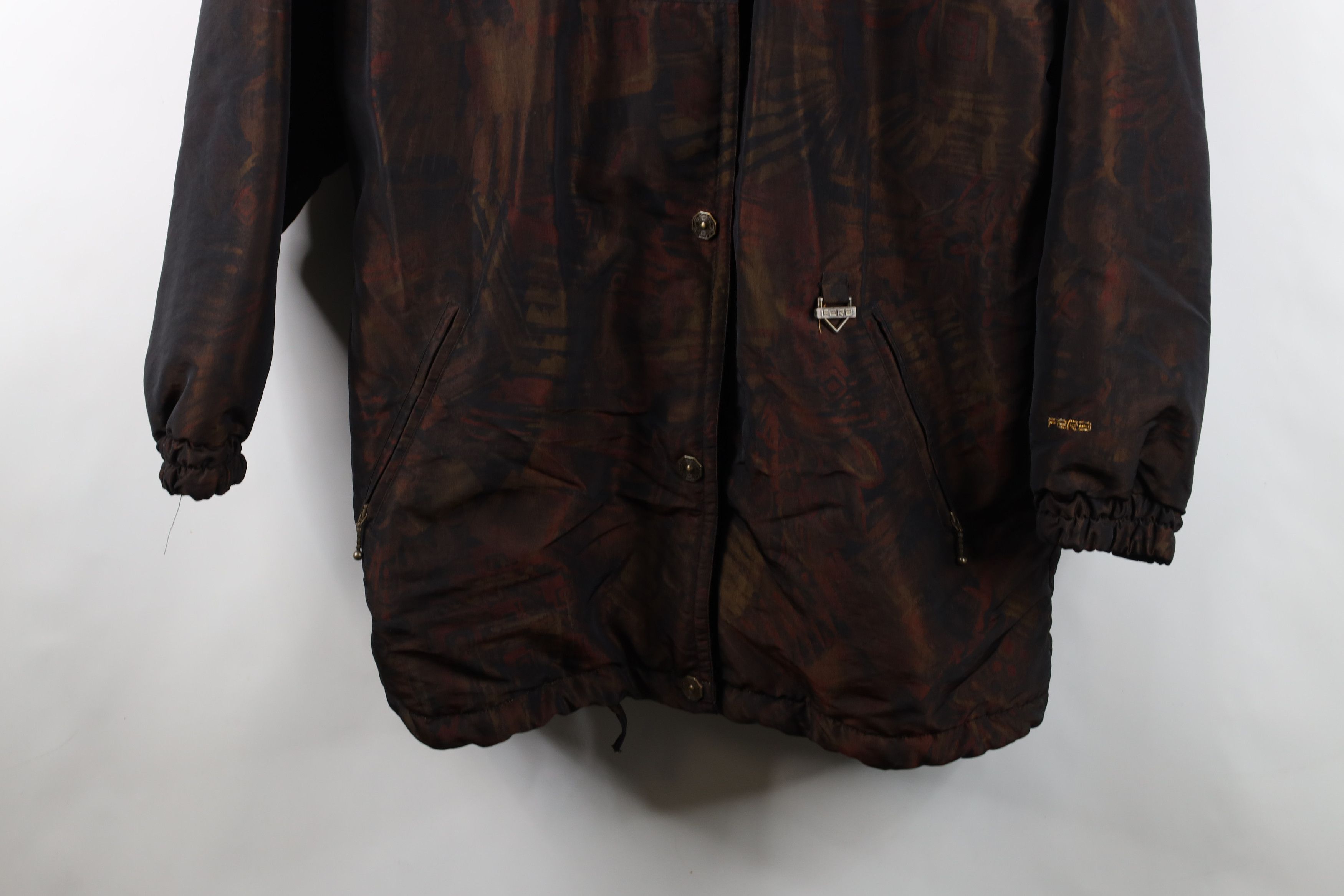 Vintage Vintage 90s Streetwear Trim Abstract Hooded Puffer Jacket Size XL / US 12-14 / IT 48-50 - 3 Thumbnail