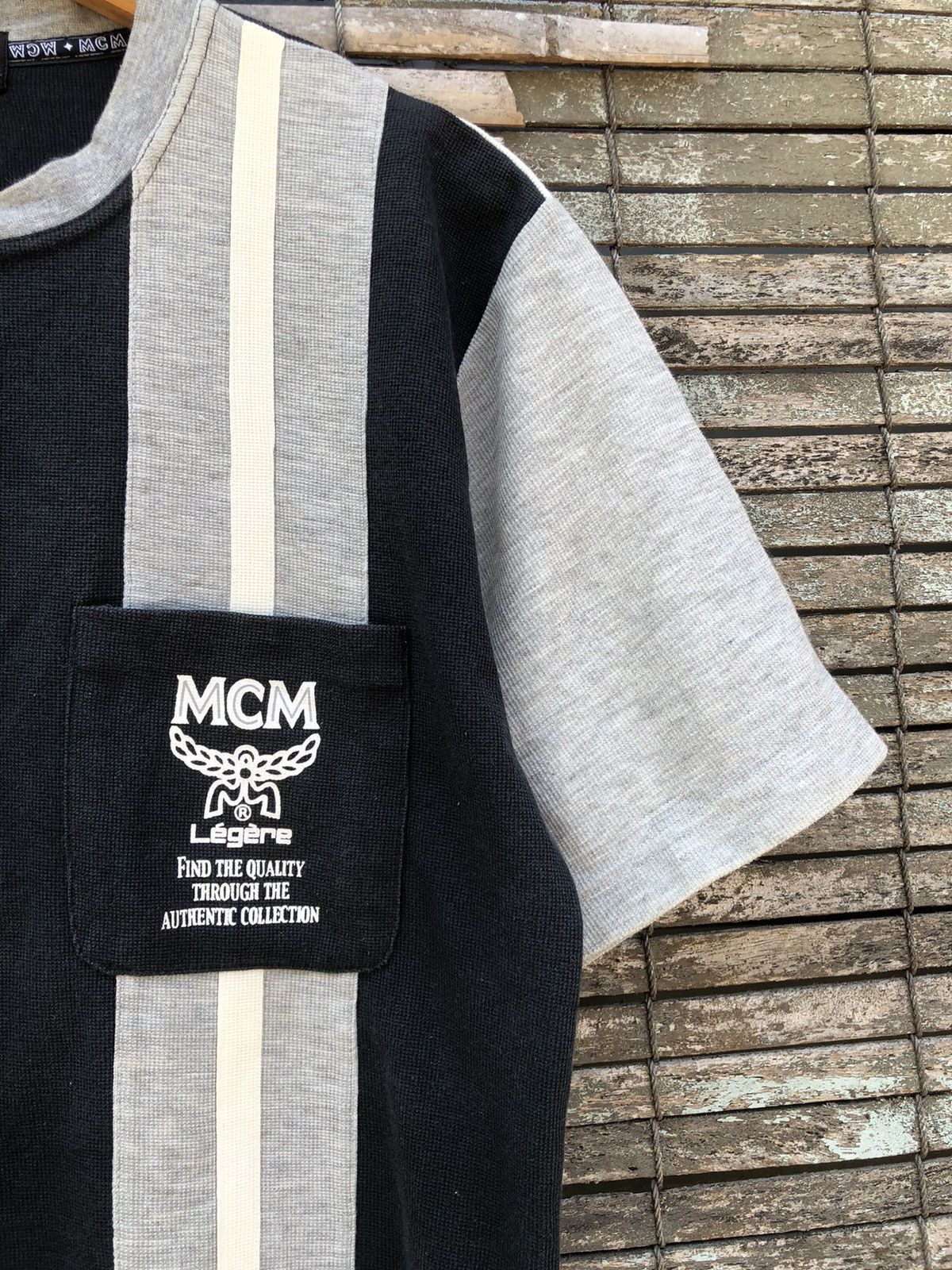 MCM Vintage 90s MCM Legere Single Pocket Colour Block Tshirt Size US L / EU 52-54 / 3 - 6 Thumbnail