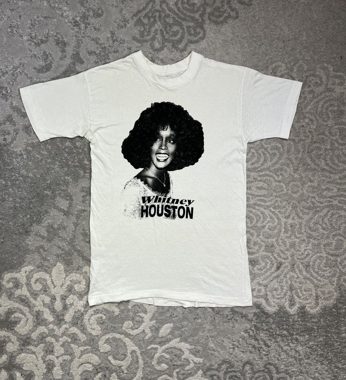 Vintage 80’s Very Rare Tshirt Whitney Houston Pop USA Single Stitch Size US M / EU 48-50 / 2 - 2 Thumbnail