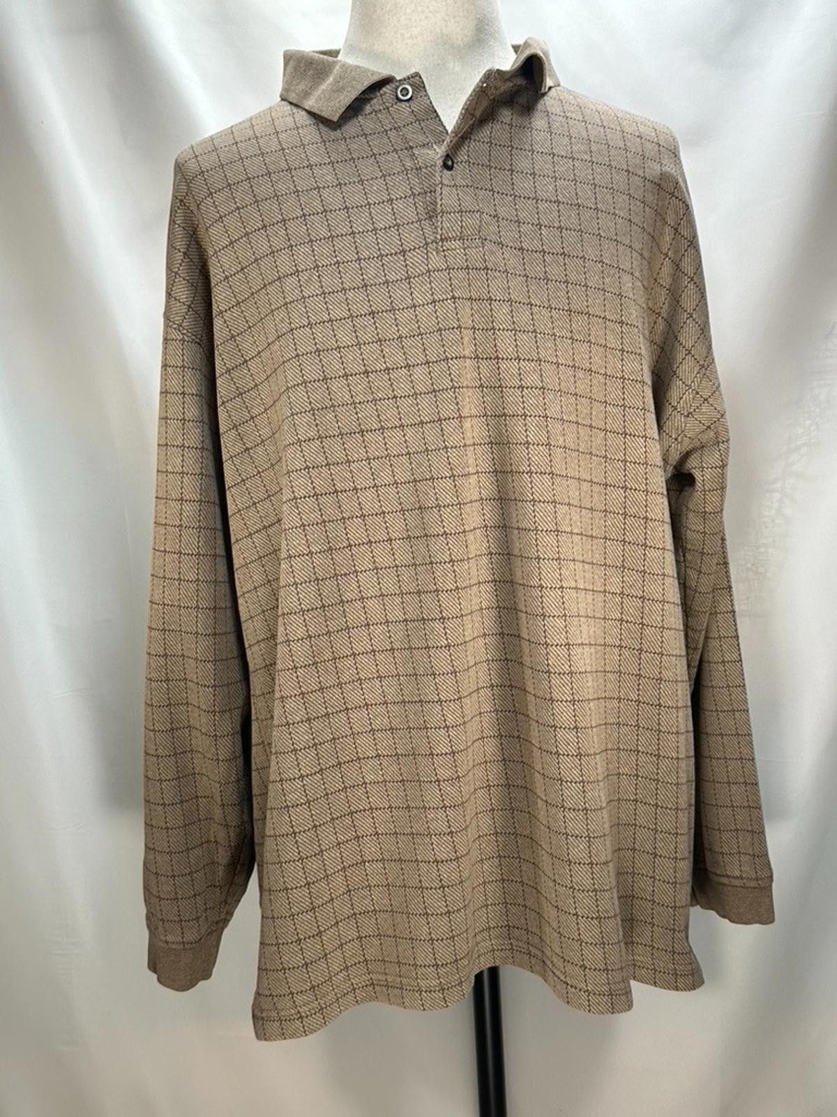 Izod Izod 100% Cotton Checked Pullover Sweater Brown Men's 2XL Size US XXL / EU 58 / 5 - 1 Thumbnail