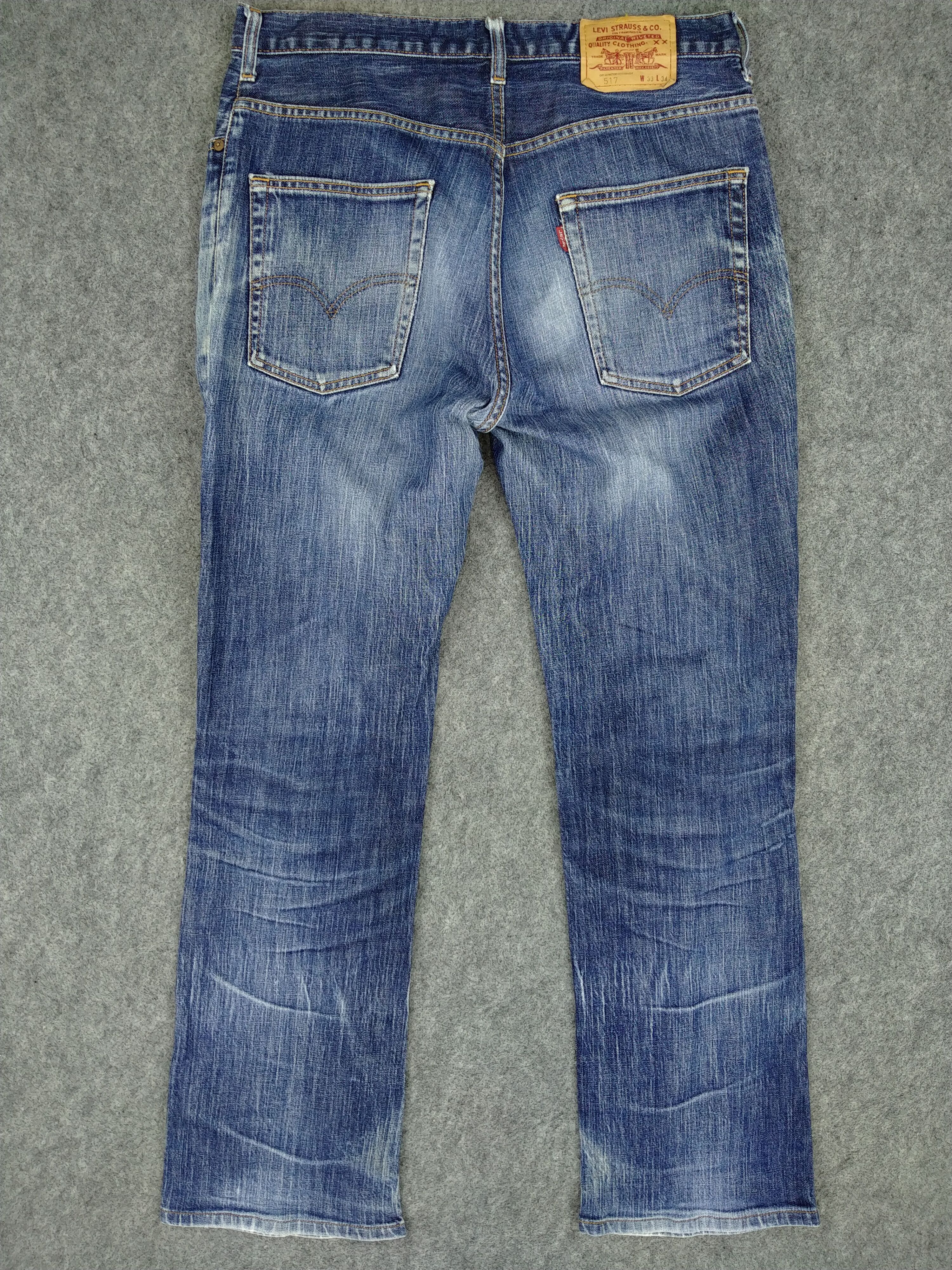 Levi's Blue Distressed Vintage Levi's 517 Flare 33x32 Denim -JN967 Size US 33 - 2 Thumbnail