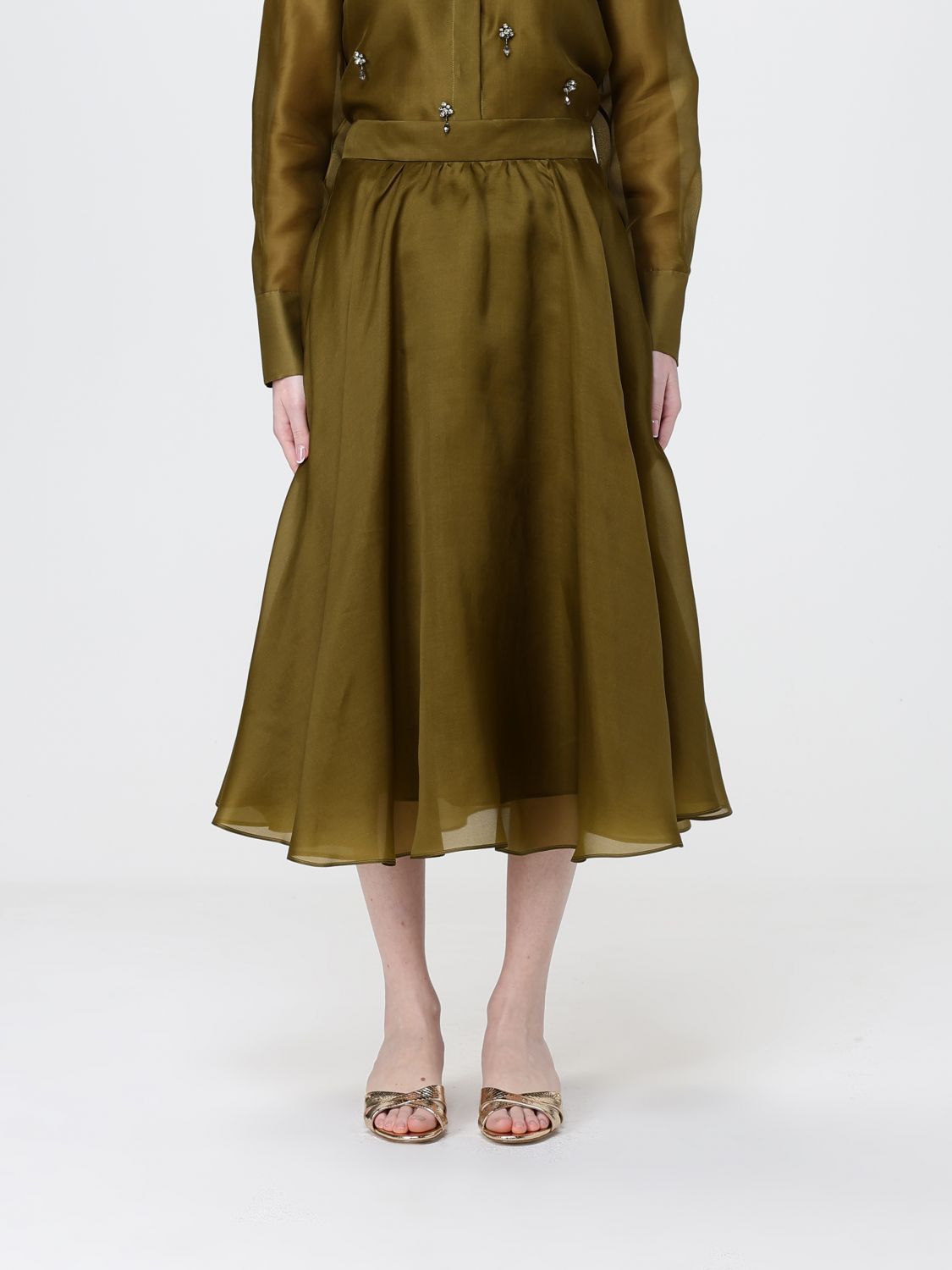 Max Mara Max Mara Skirt Woman Olive Size 28" / US 6 / IT 42 - 1 Preview