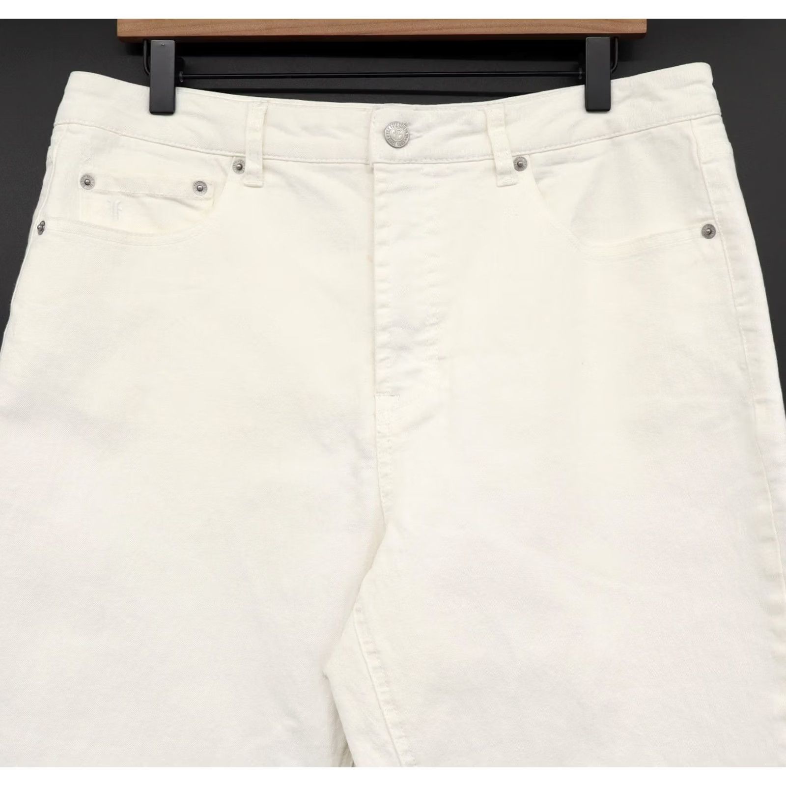 Frye Frye White Denim Jeans 30 Straight High Rise Womens Regular 5-Pocket Cotton Polyester Spandex 28 Inseam Size 30" / US 8 / IT 44 - 3 Thumbnail