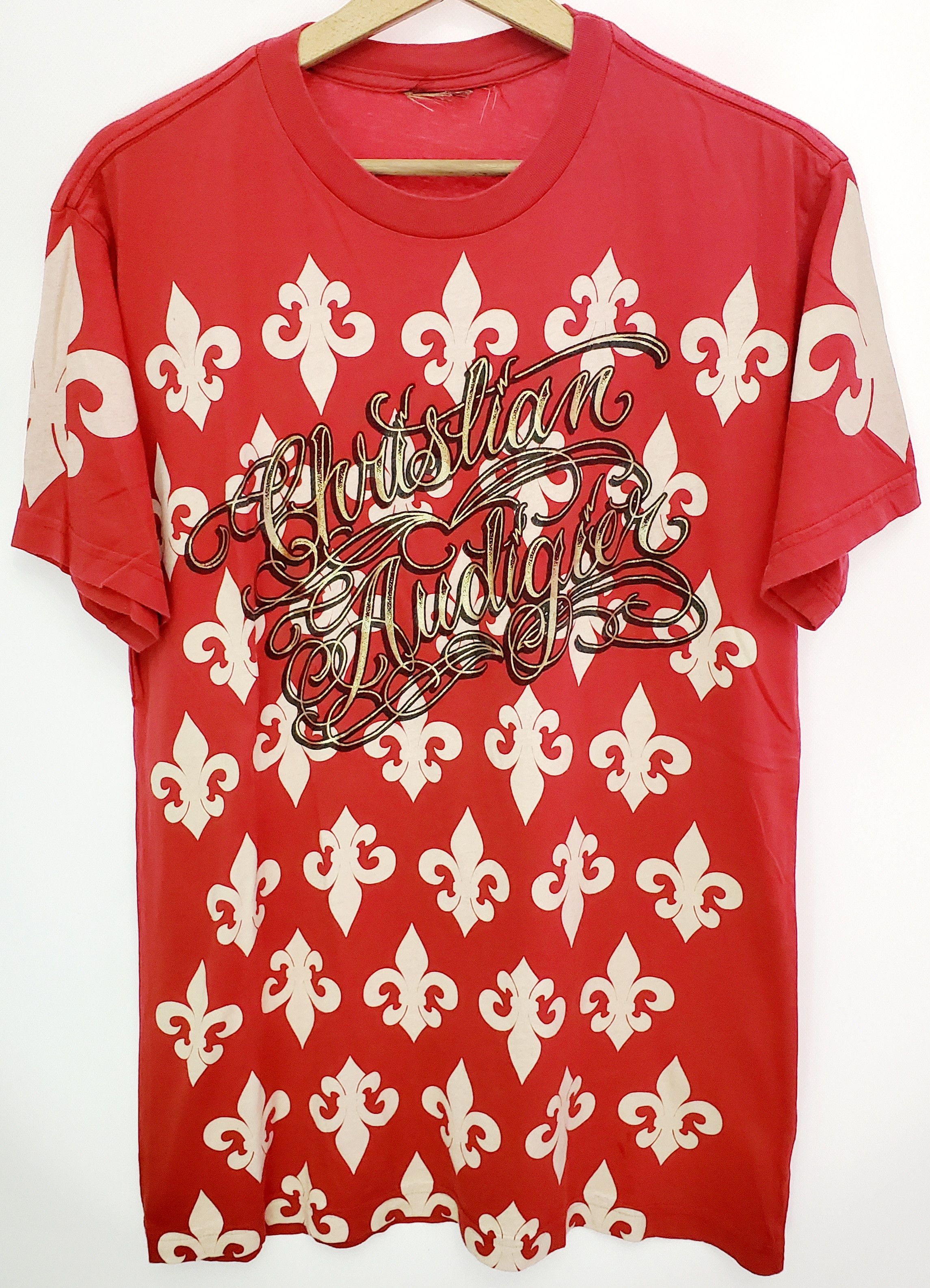 Christian Audigier × Ed Hardy × Vintage Vintage Christian Audigier Fleur-De-Lis AOP Tee shirt M Size US M / EU 48-50 / 2 - 1 Thumbnail