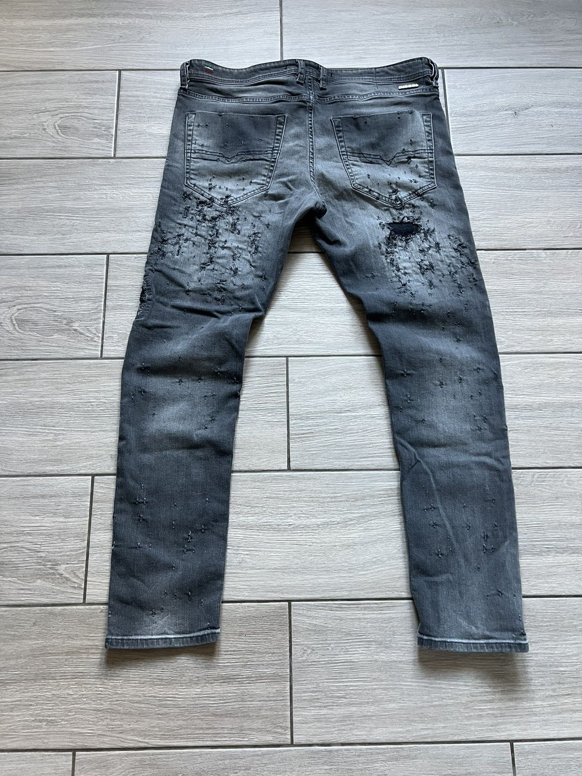 Diesel TRASHED🔥DIESEL GRAY SWEATPANT METAL LOGO DENIM PANTS Y2K Size US 36 / EU 52 - 1 Thumbnail