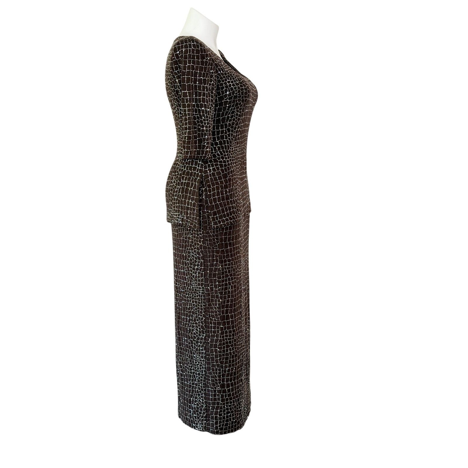 Other Talk of the Walk Vintage 80s gown casino sparkle brown dress Size M / US 6-8 / IT 42-44 - 3 Thumbnail