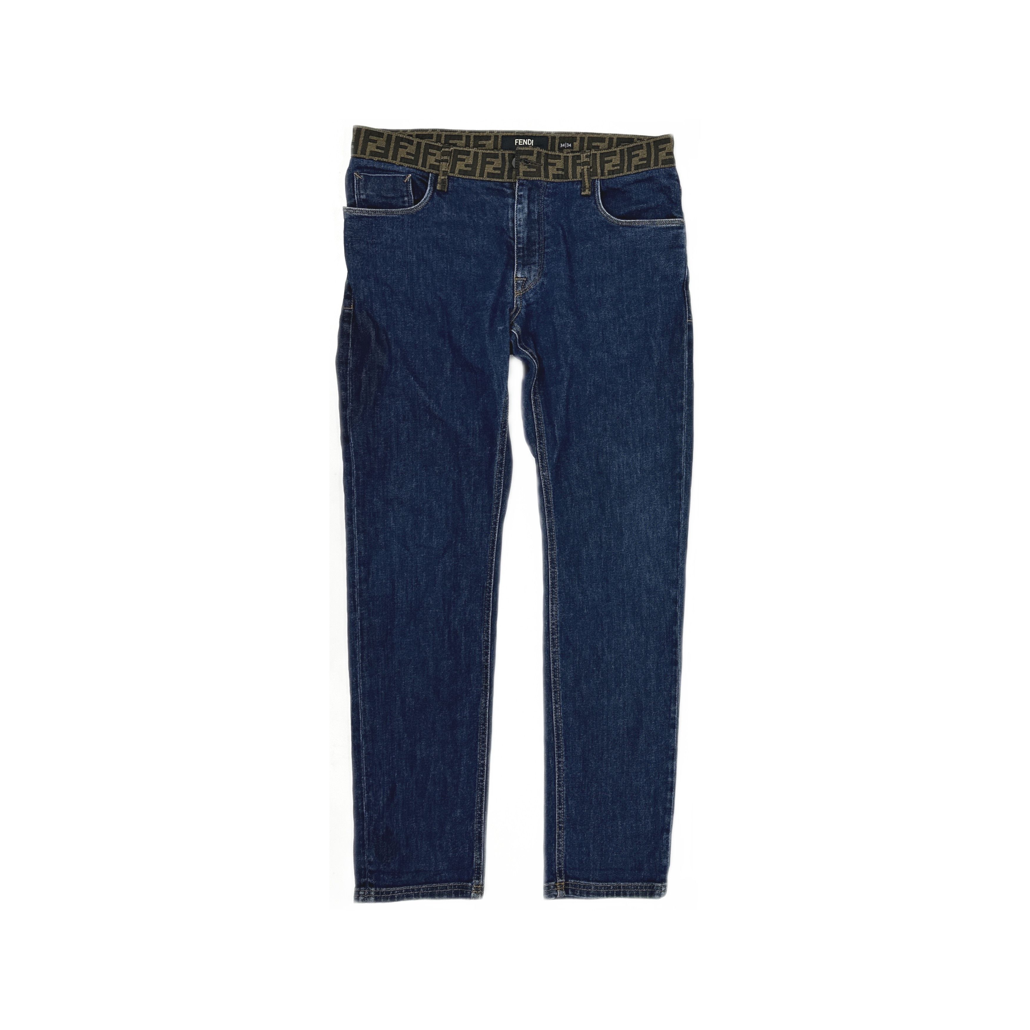 Fendi Fendi Zucca Monogram Waistband Denim Jeans Size 34 Size US 34 / EU 50 - 1 Thumbnail