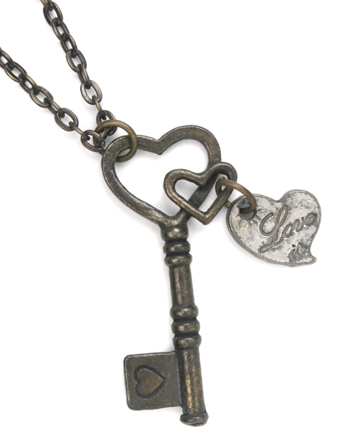 Japanese Brand 2000S JAPANESE MADE ROMANTIC "LOVE IS..." HEART KEY NECKLACE Size ONE SIZE - 3 Thumbnail