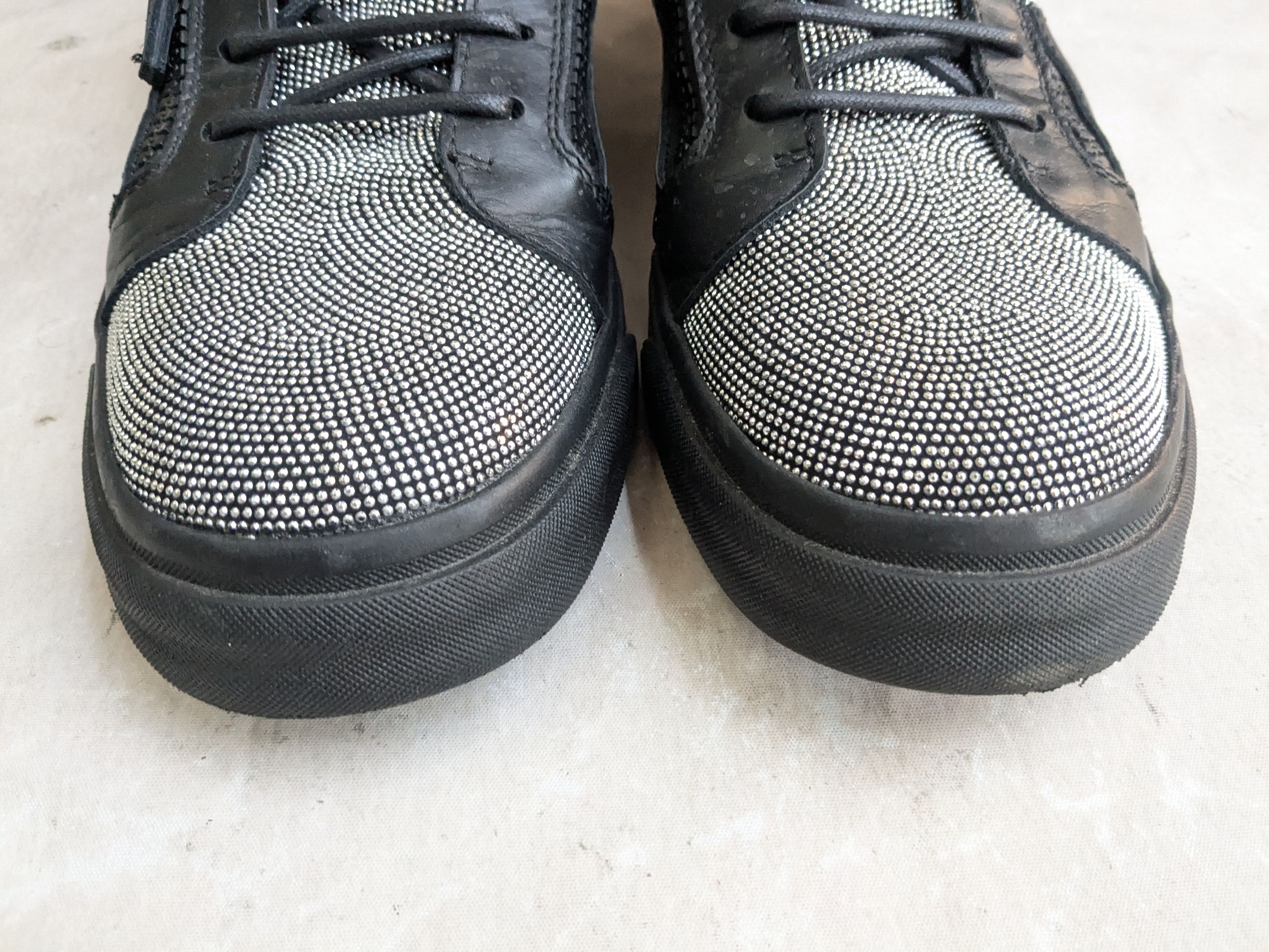 Giuseppe Zanotti Giuseppe Zanotti High Top Sneakers Black Silver 12 45 Size US 12 / EU 45 - 4 Thumbnail