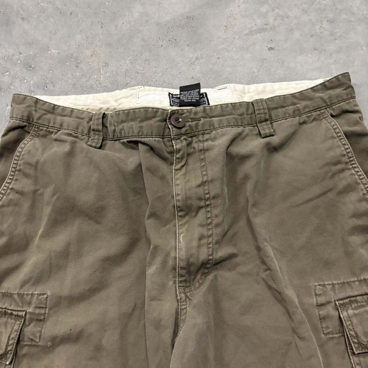 Japanese Brand × Vintage Crazy Vintage Y2K/2000s Grunge Khaki Skater Style Cargo Shorts! Size US 38 / EU 54 - 2 Thumbnail