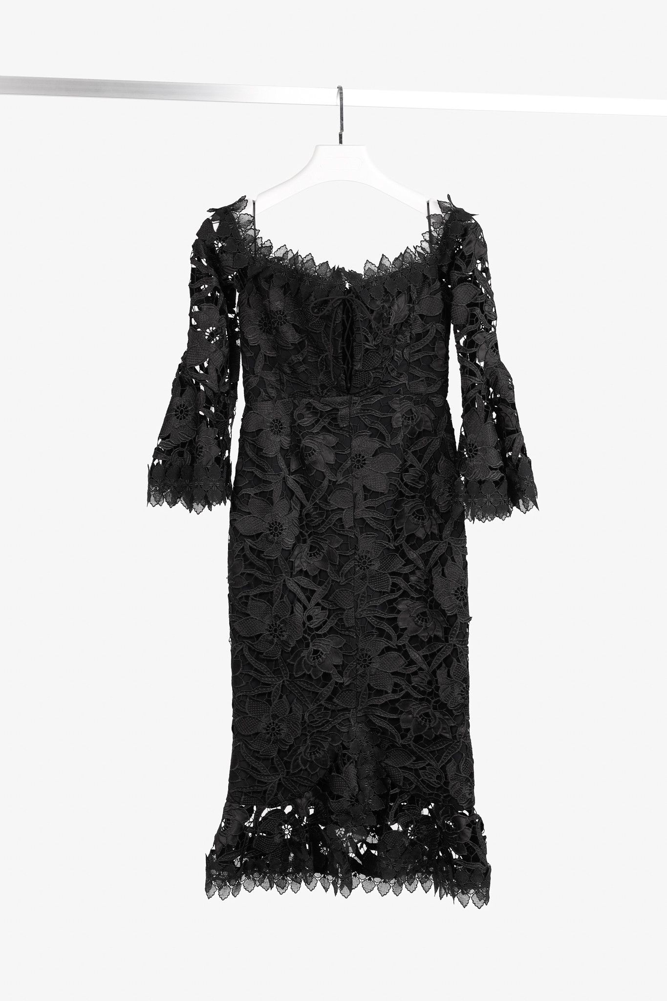 NICHOLAS Nicholas Botanical Lace Lace-Up Off-Shoulder Cocktail Dress Size S / US 4 / IT 40 - 1 Thumbnail