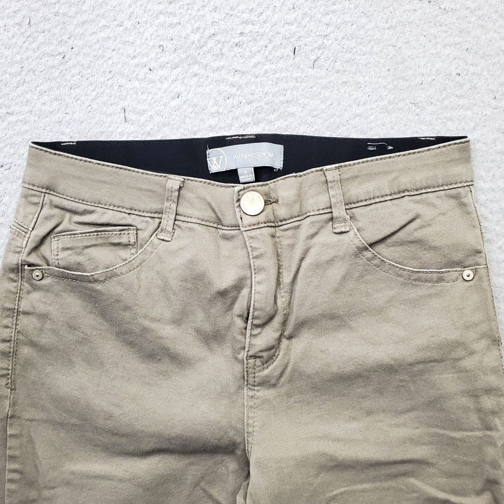 Vintage Wit & Wisdom Womens Size 4 Brown Stretch Ankle Pants Tulip Hem Inverted V Frayed Comfort Pockets Size 27" / US 4 / IT 40 - 7 Thumbnail