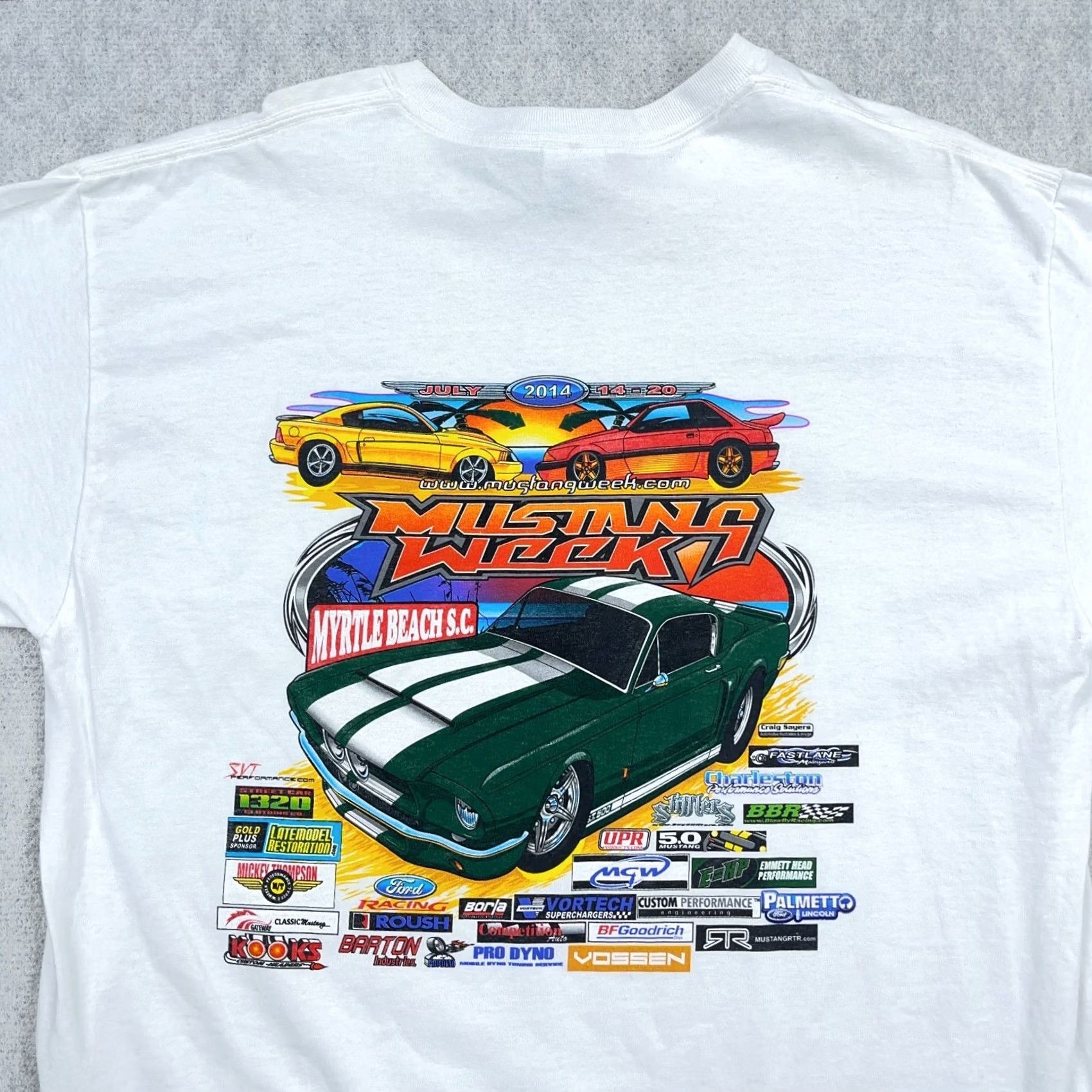 Gildan VINTAGE Ford Mustang Shirt Men Large White Tee Muscle Sports Car Show VTG Y2K Logo 80s 90s Classic Motorcycle USA Gildan T-Shirt Mens Adult Size US L / EU 52-54 / 3 - 7 Thumbnail