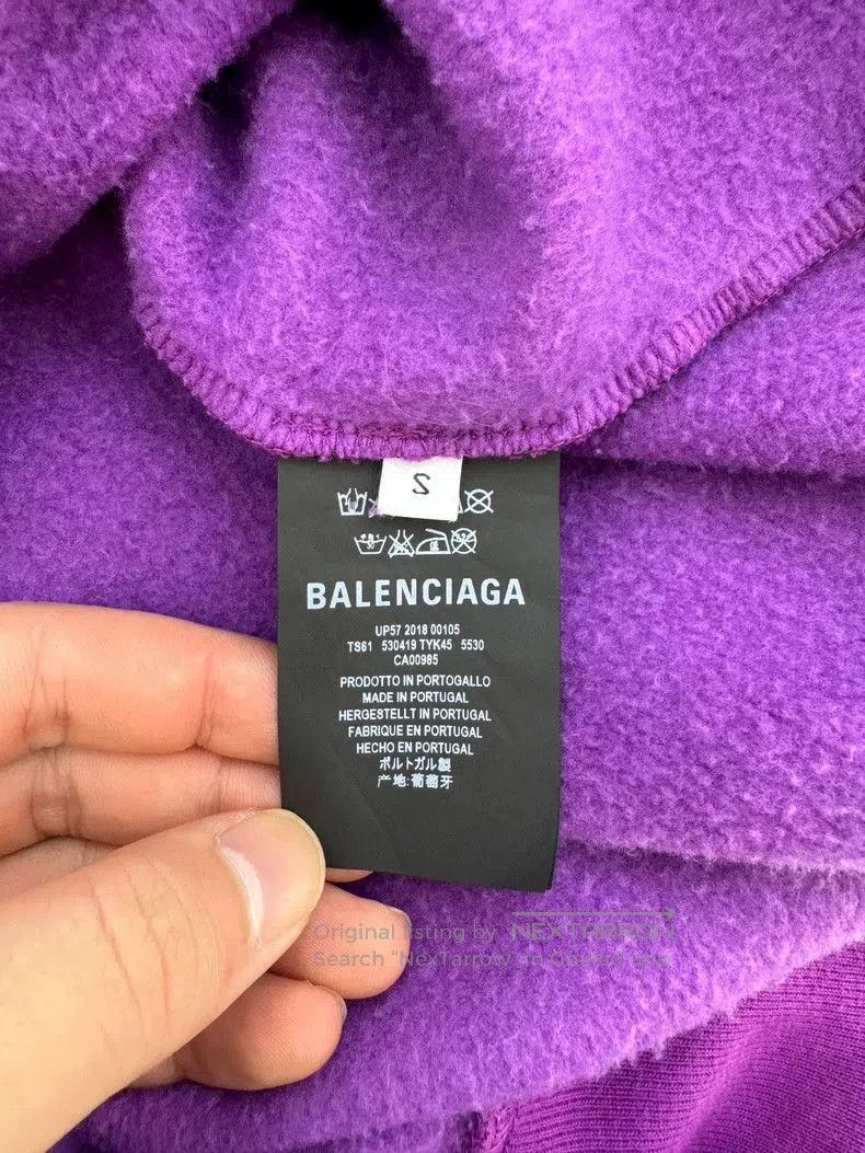 Balenciaga Balenciaga Purple Logo Back Hoodie S. Size US S / EU 44-46 / 1 - 5 Thumbnail