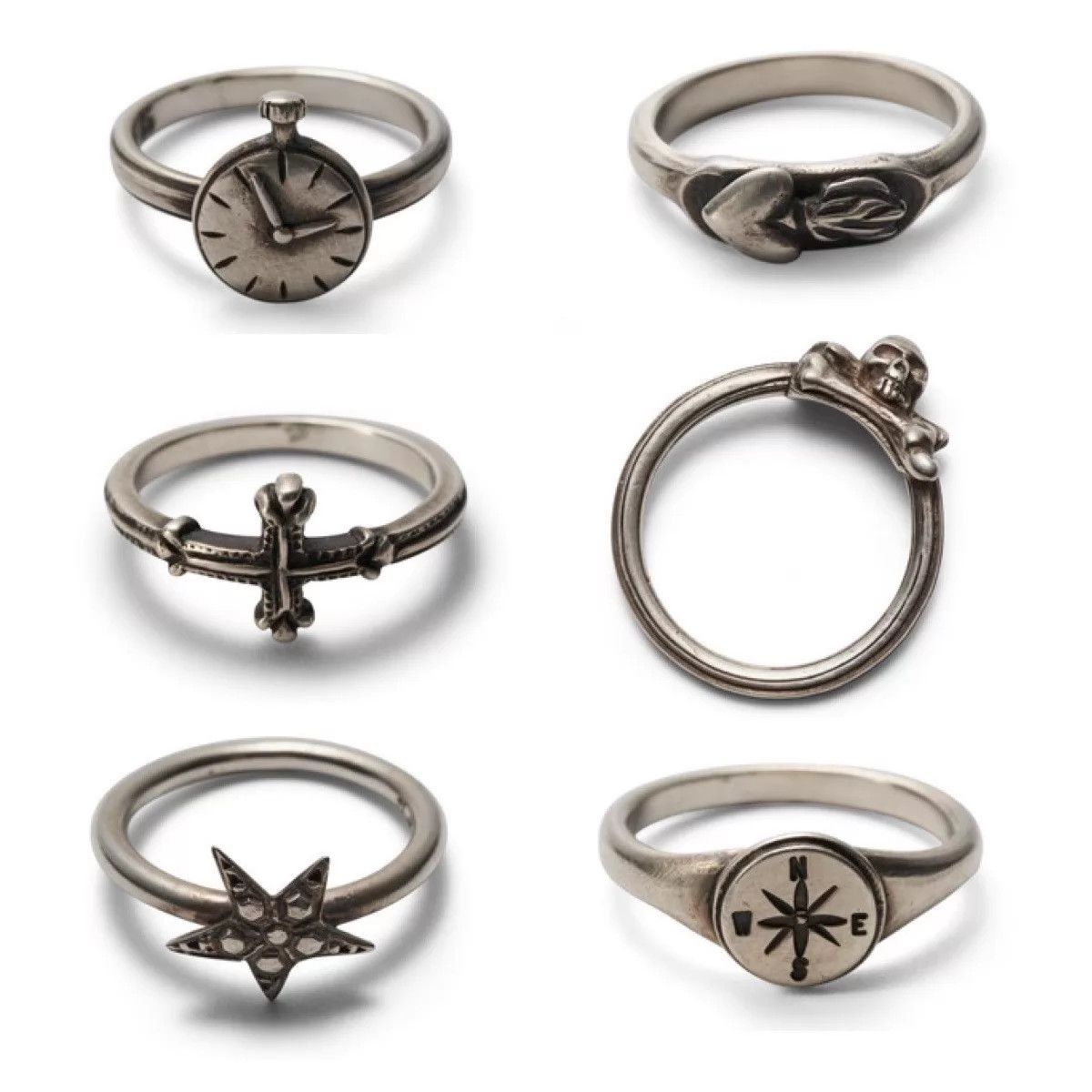 Werkstatt Munchen Werkstatt Munchen M1711 Minimal Symbol Sterling Silver Ring Size ONE SIZE - 1 Thumbnail