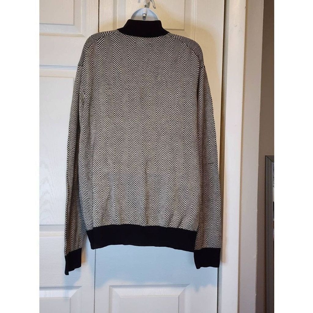 Michael Kors Michael Kors Tan and Black 1/4 Zip Pullover Size US XL / EU 56 / 4 - 4 Thumbnail
