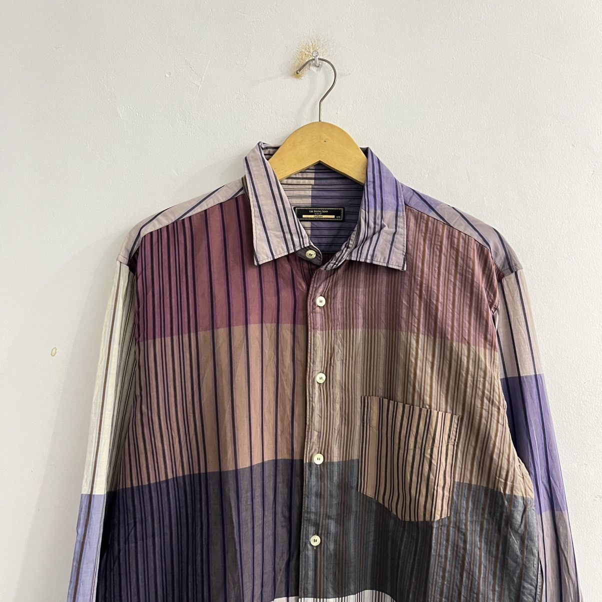 Japanese Brand Lee Dong Soo - Longsleeve Button Up Shirt Size US XL / EU 56 / 4 - 2 Thumbnail