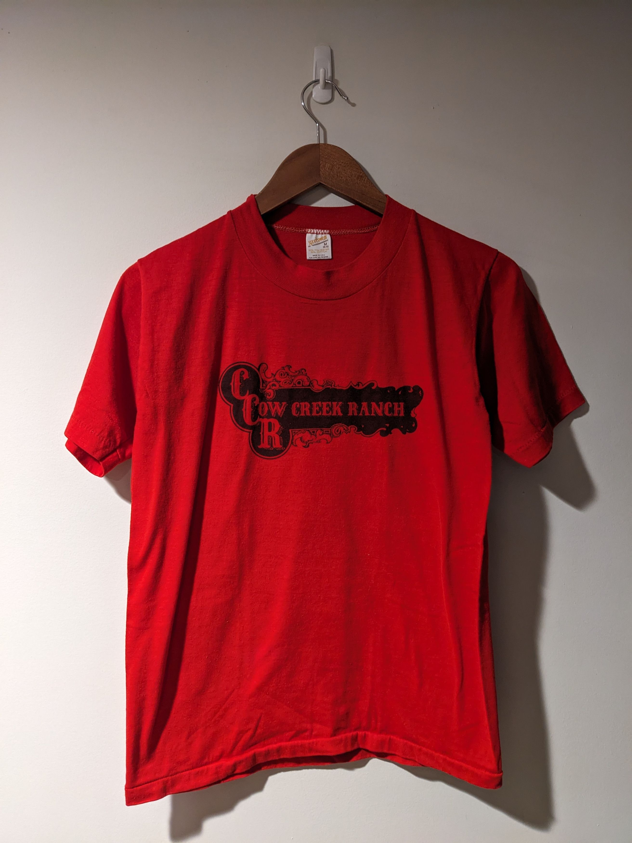 Jerzees × Vintage Vintage 80s Creek Ranch Cow Animal Farm Red Medium T-Shirt Size US M / EU 48-50 / 2 - 1 Thumbnail