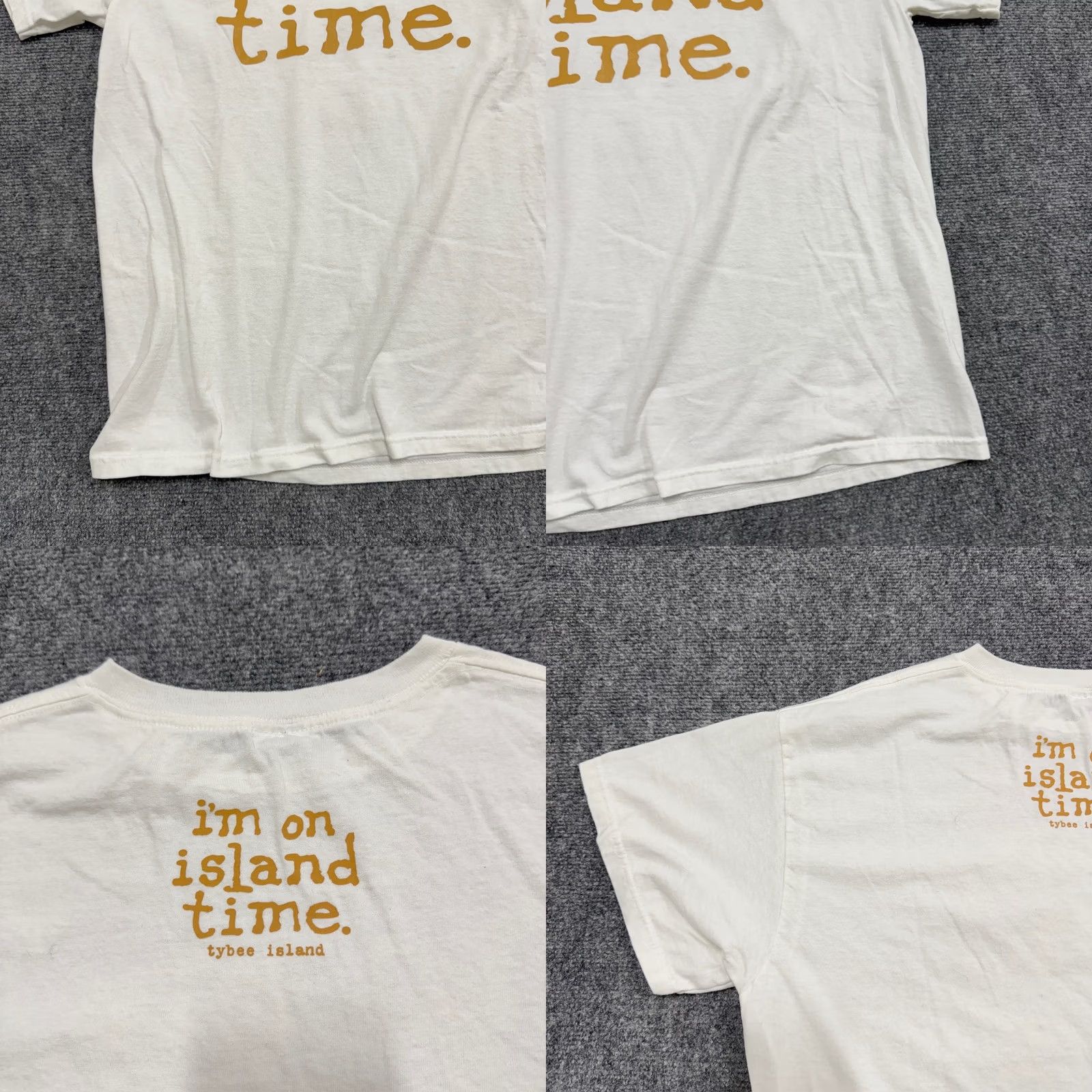 Vintage Delta Pro Weight Island Time T-Shirt Men's Large Tybee Island 100% Cotton White Size US L / EU 52-54 / 3 - 8 Thumbnail