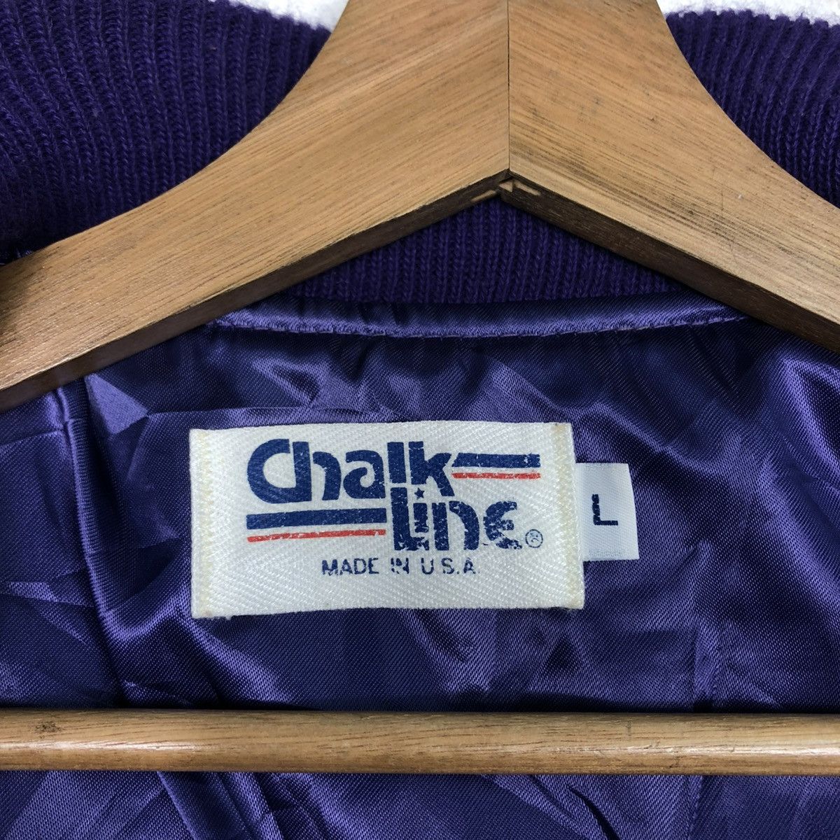 Chalk Line 🔥VINTAGE VARSITY LEATHER JACKET CHALK LINE LAKERS BIG LOGO Size US L / EU 52-54 / 3 - 20 Thumbnail