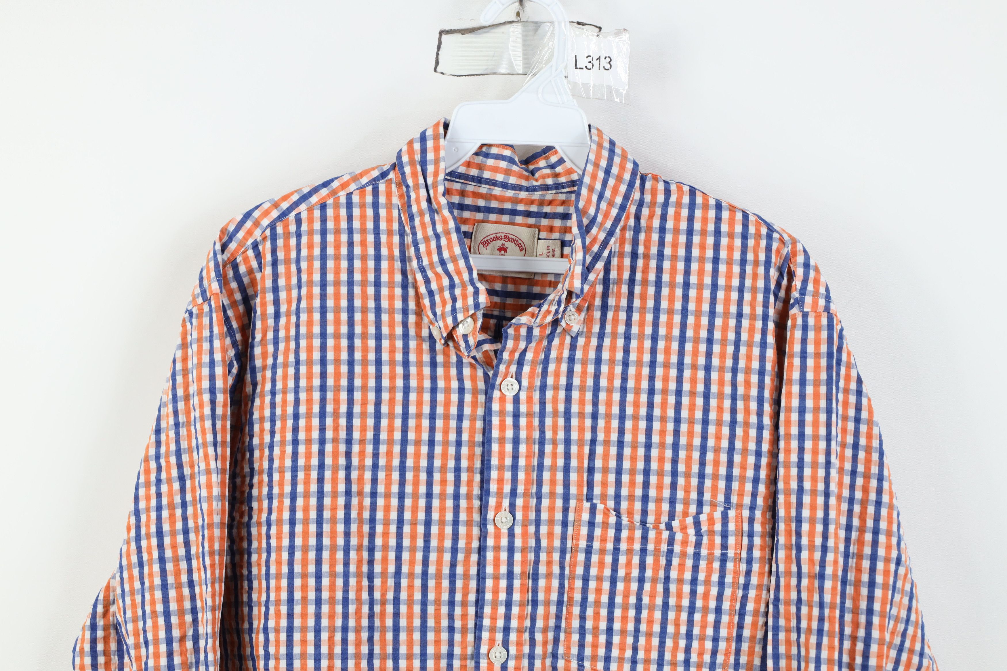 Brooks Brothers Brooks Brothers Seer Sucker Collared Button Down Shirt Plaid Size US L / EU 52-54 / 3 - 2 Thumbnail