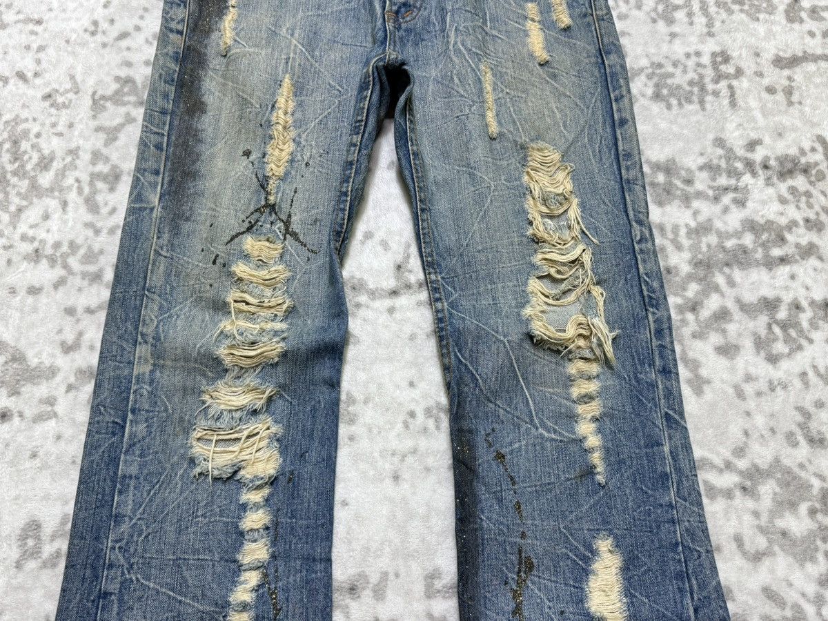 If Six Was Nine 2000s Glad News Japanese Grunge Paint Splatter Bootcut Denim Size US 32 / EU 48 - 7 Thumbnail