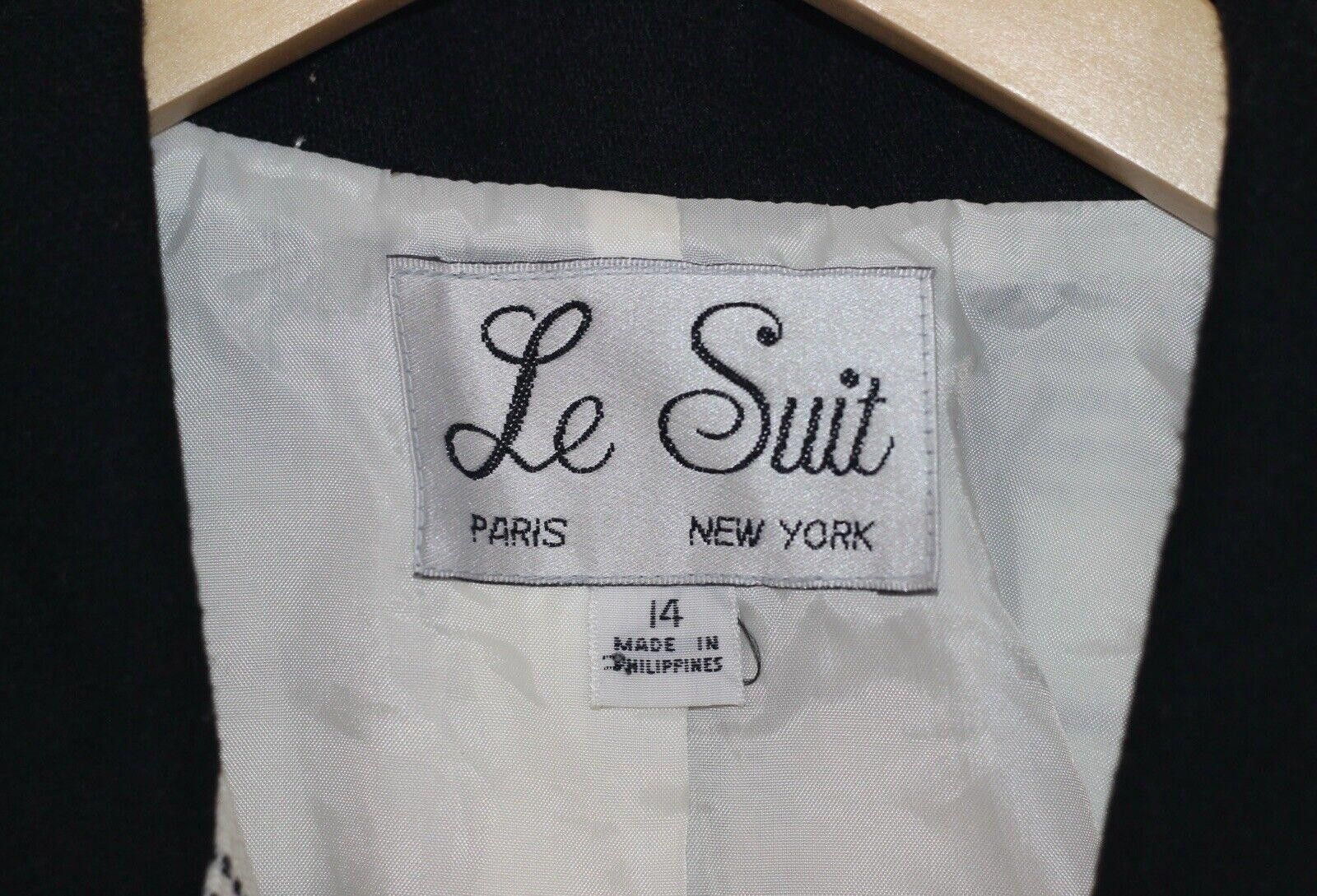Subtle Le Nguyen VTG Le Suit 80s Cream Black Wine Houndstooth Plaid Blazer 14 Size XL / US 12-14 / IT 48-50 - 7 Thumbnail