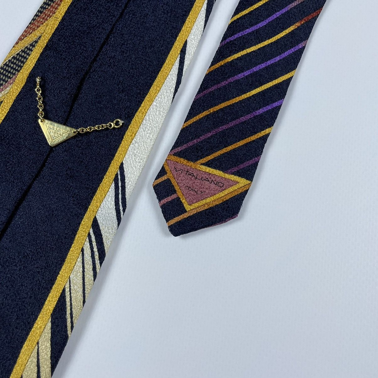 Vitaliano VITALIANO PANCALDI Vintage Silk Tie Art Deco Size ONE SIZE - 6 Thumbnail