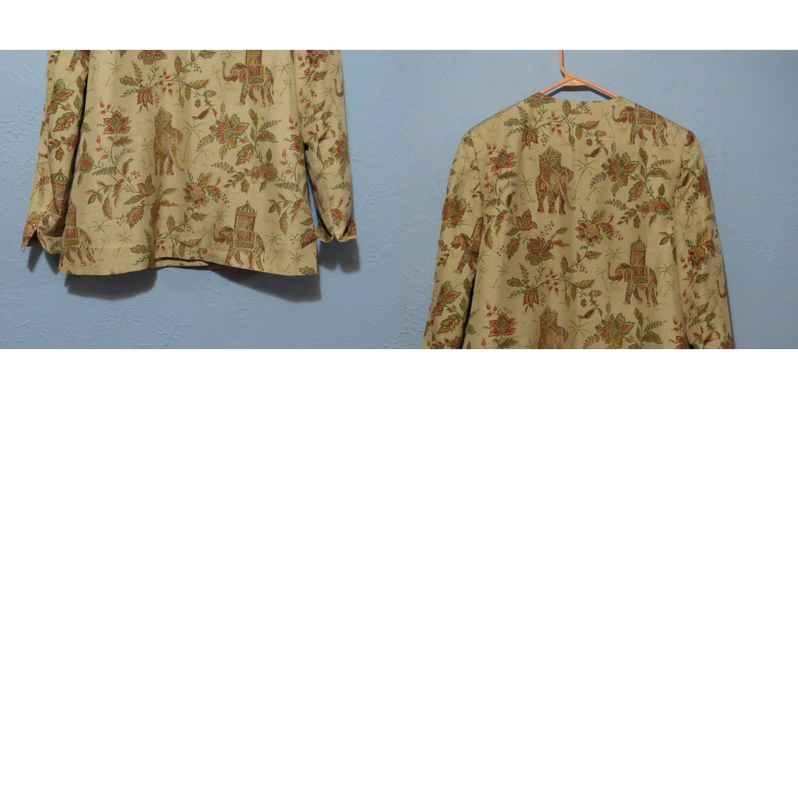 Talbots Talbots Blazer Dress Jacket Women 10 Silk Brown Elephant Floral Long Sleeve Button Lined SMALL? Size L / US 10 / IT 46 - 8 Thumbnail