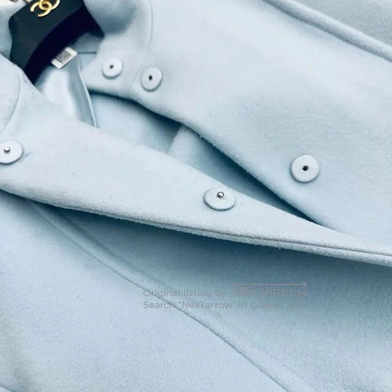 Max Mara MaxMara Light Blue Wool Short Coat . Size M / US 6-8 / IT 42-44 - 8 Thumbnail
