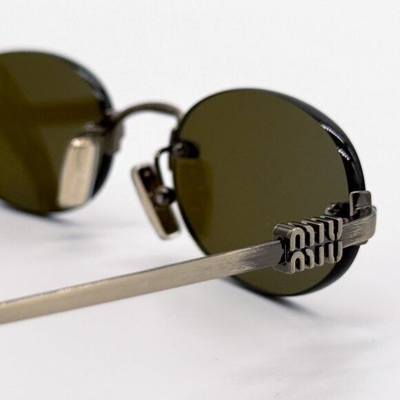 Miu Miu NEW MIU MIU SUNGLASSES MUA54S 26C09Z OVAL GOLD WOMEN MU A54S Size ONE SIZE - 6 Thumbnail