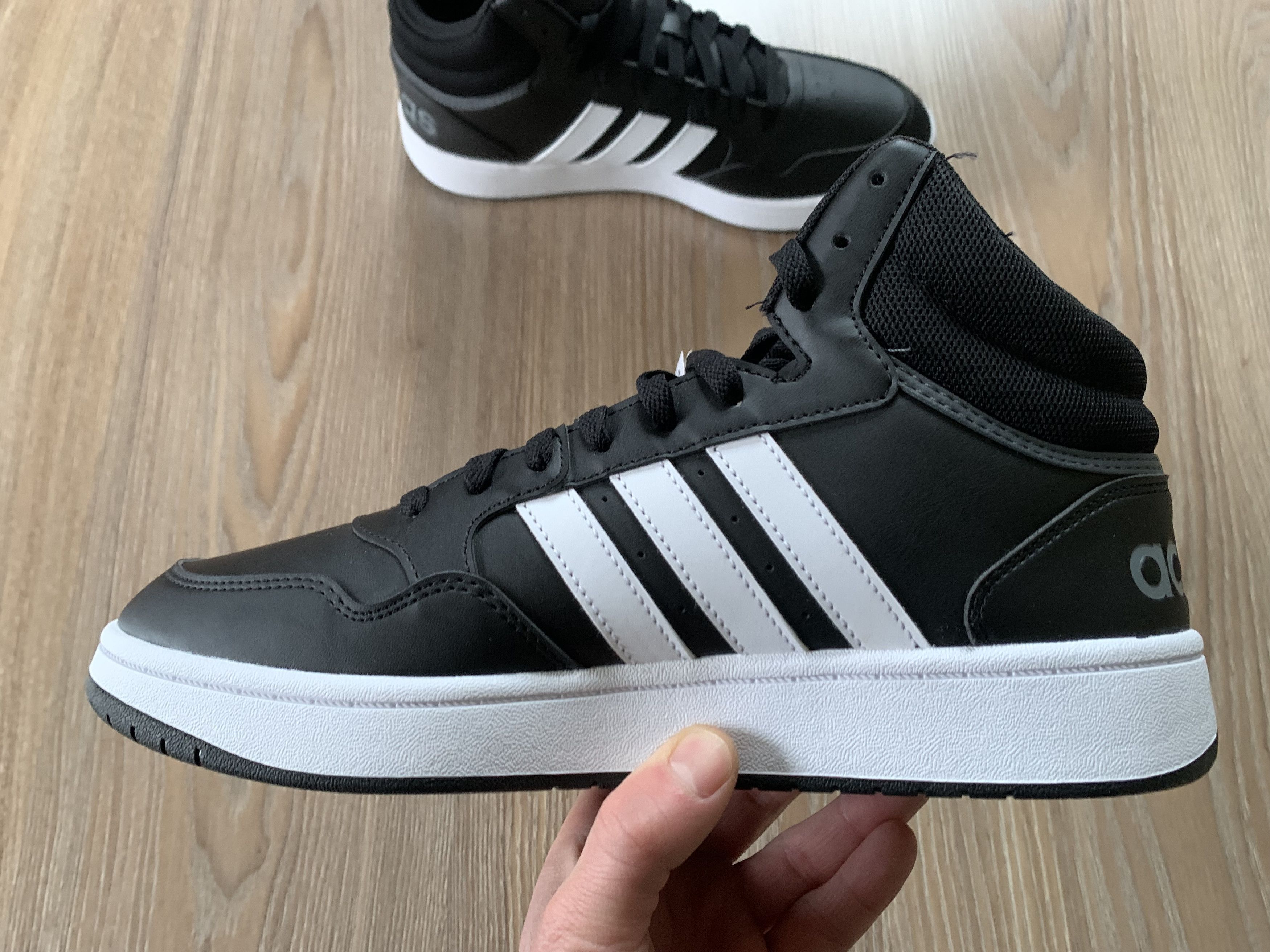 Adidas Adidas Hoops 3 Mid Black Sneakers Size US 10 / EU 43 - 5 Thumbnail