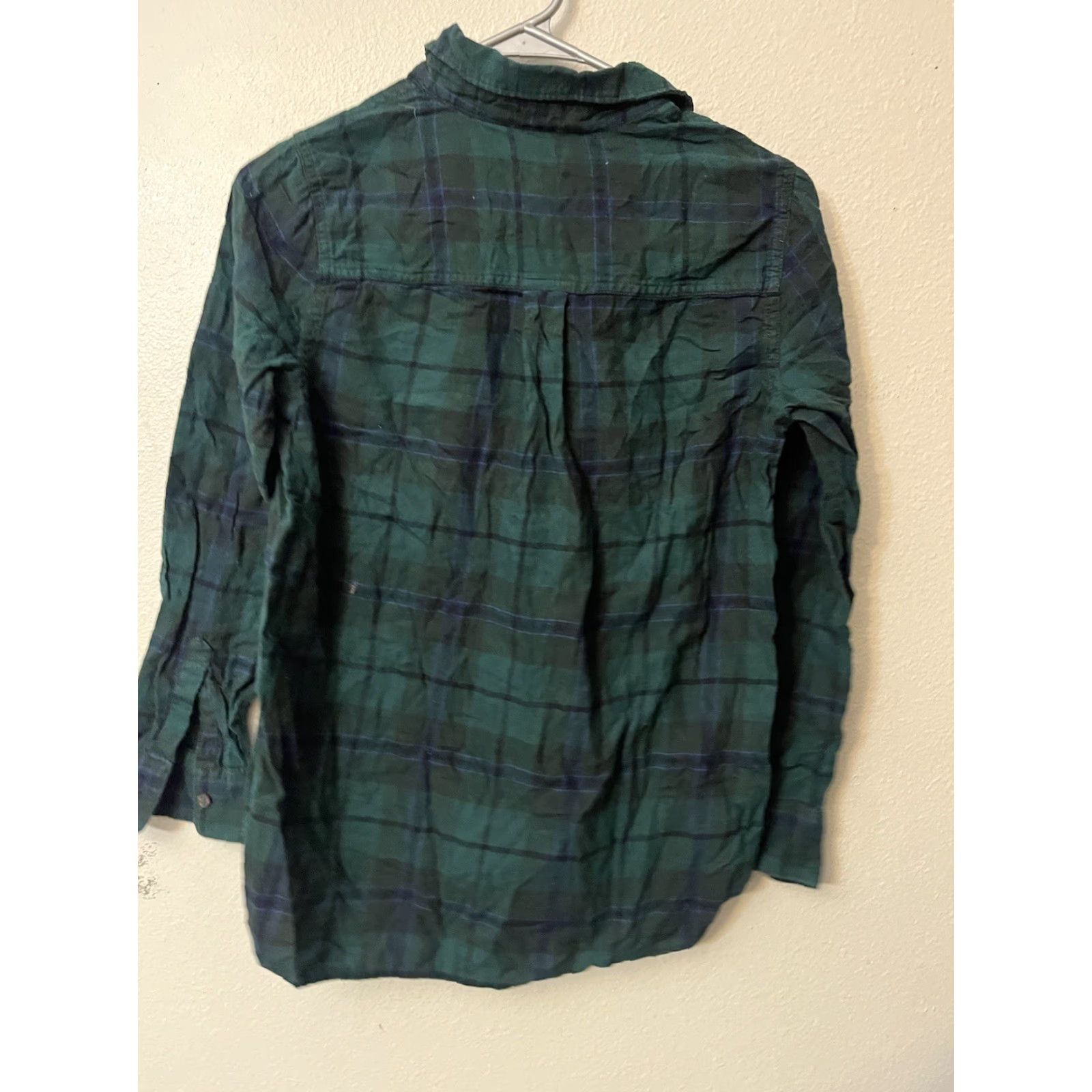 Old Navy Old Navy Button-Up Plaid Shirt Women’s XS Green Blue Casual Classic Size XS / US 0-2 / IT 36-38 - 2 Thumbnail