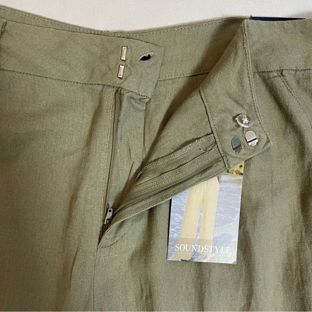 Other NWT New Sound Style Linen Blend Wide Leg Olive Pants Size 1 Size 38" / US 16 / IT 52 - 6 Thumbnail