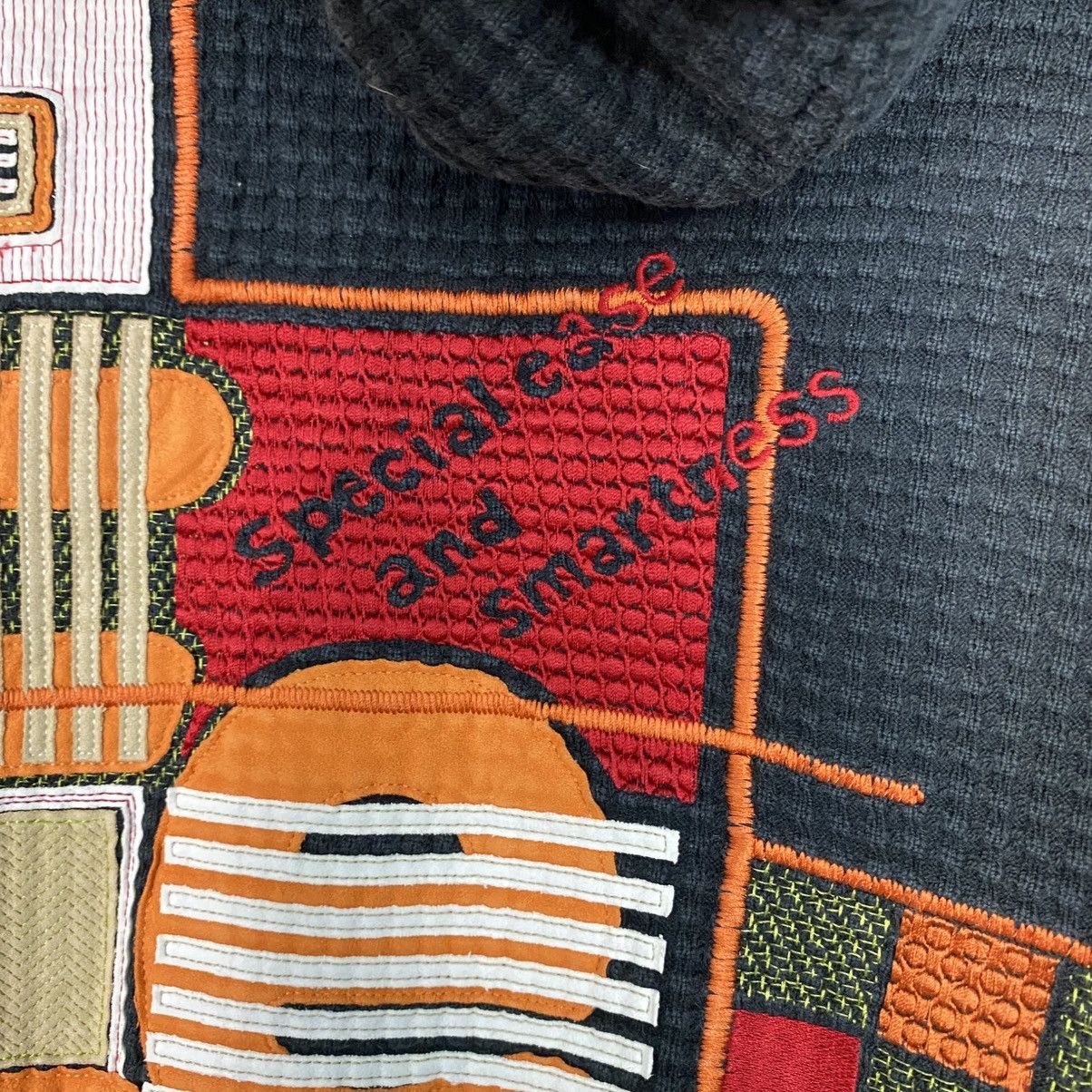 Japanese Brand 📌Vintage Sweater Santa Fe Patchwork Design Indigo Size US M / EU 48-50 / 2 - 12 Thumbnail