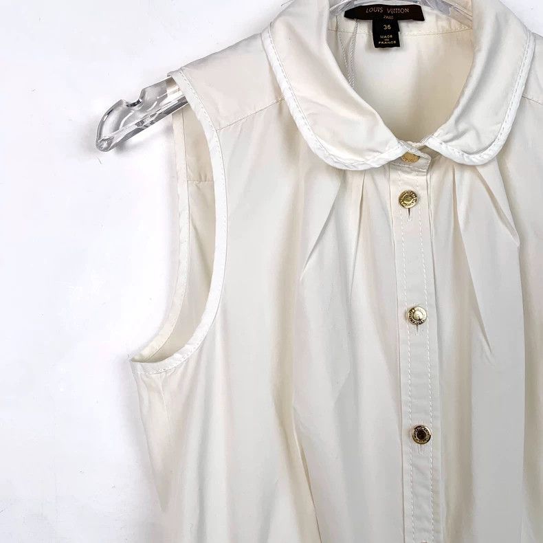 Louis Vuitton Louis Vuitton Sleeveless dress in off-white cotton with me Size XS / US 0-2 / IT 36-38 - 3 Thumbnail