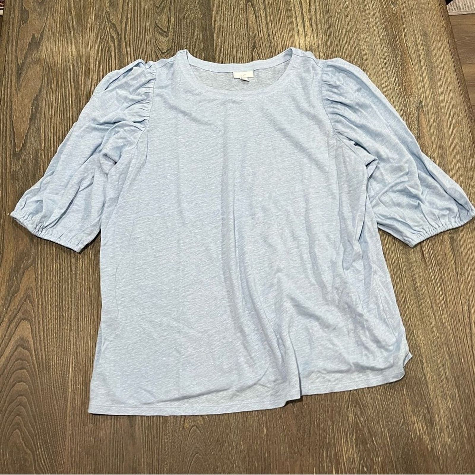 J. Jill NWOT J. Jill Linen Peasant Top Side Slit Pullover Blue L Size L / US 10 / IT 46 - 1 Thumbnail