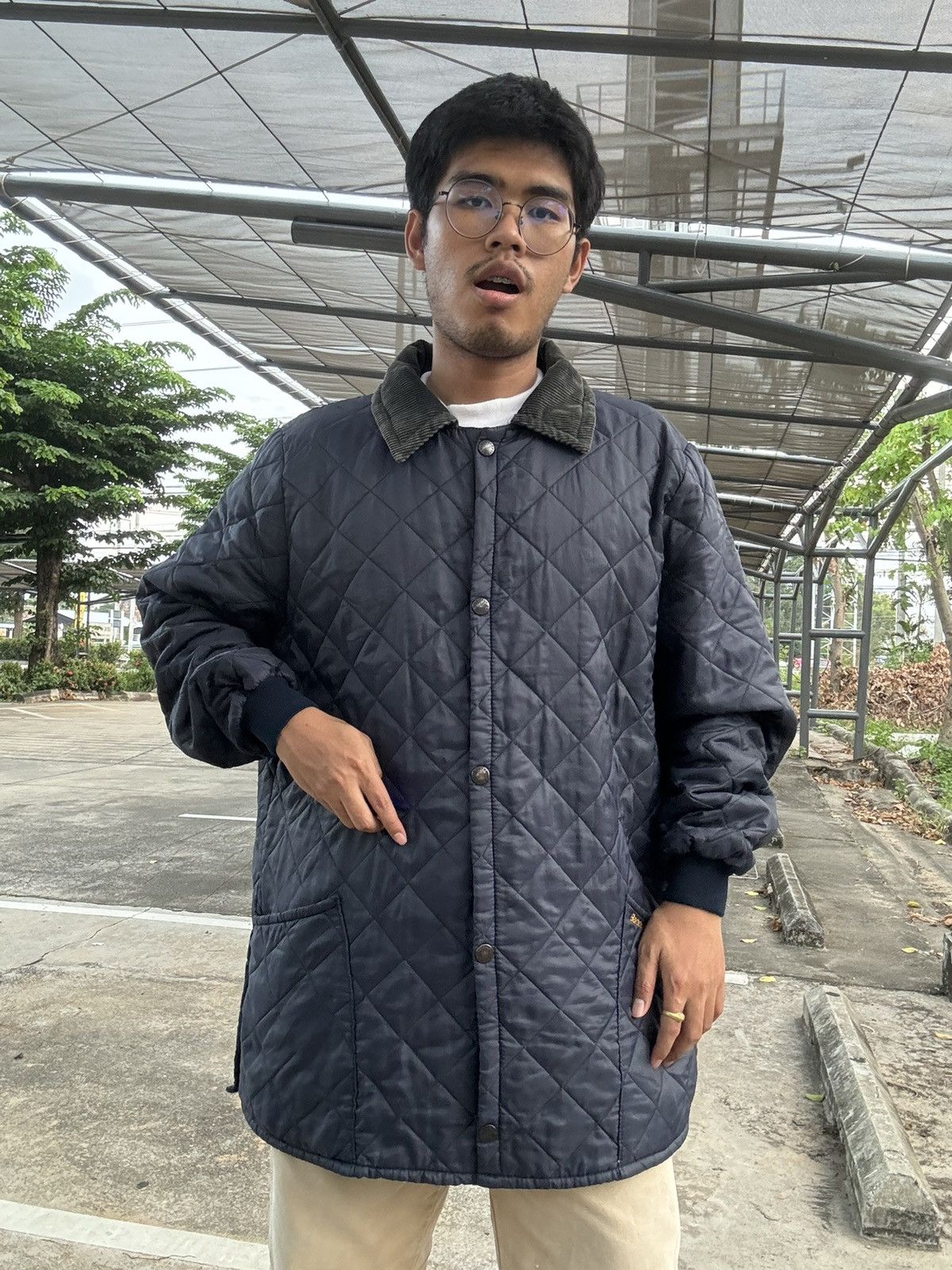 Barbour × Vintage Vintage Barbour Liddesdale Quilted Jacket XL Navy Size US XL / EU 56 / 4 - 2 Thumbnail