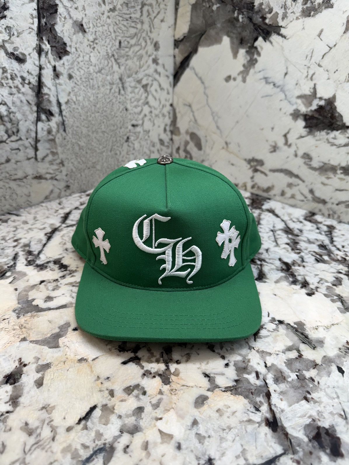 Chrome Hearts Chrome Hearts Cross Patch Hat Green White Baseball Cap Size ONE SIZE - 1 Thumbnail