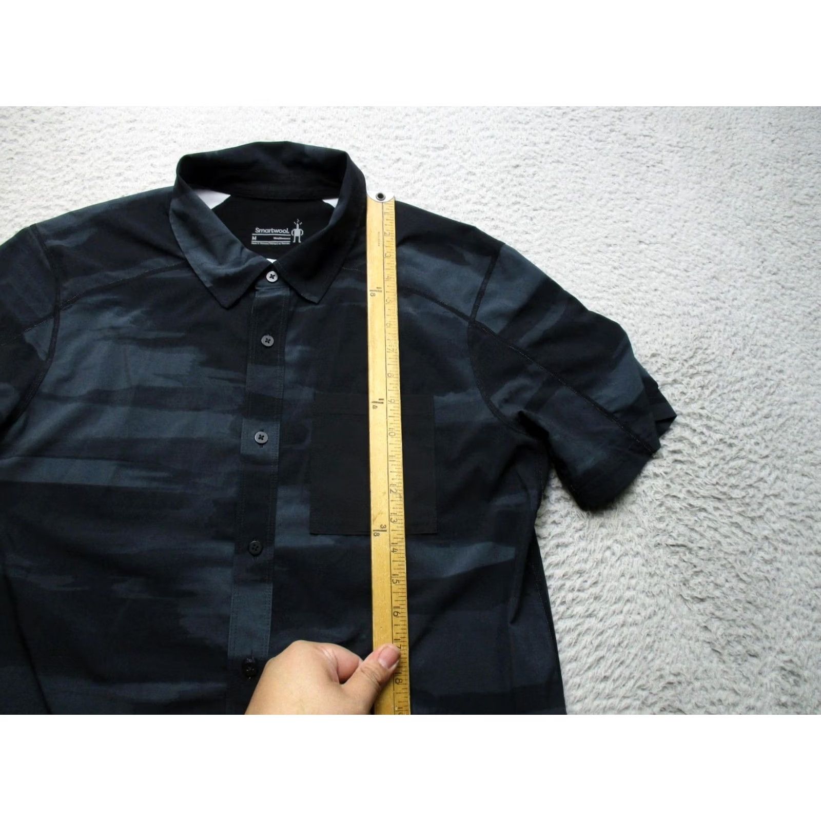 Smartwool Smartwool Shirt Mens Medium Black Stripe Short Sleeve Button Up Merino Casual Size US M / EU 48-50 / 2 - 5 Thumbnail