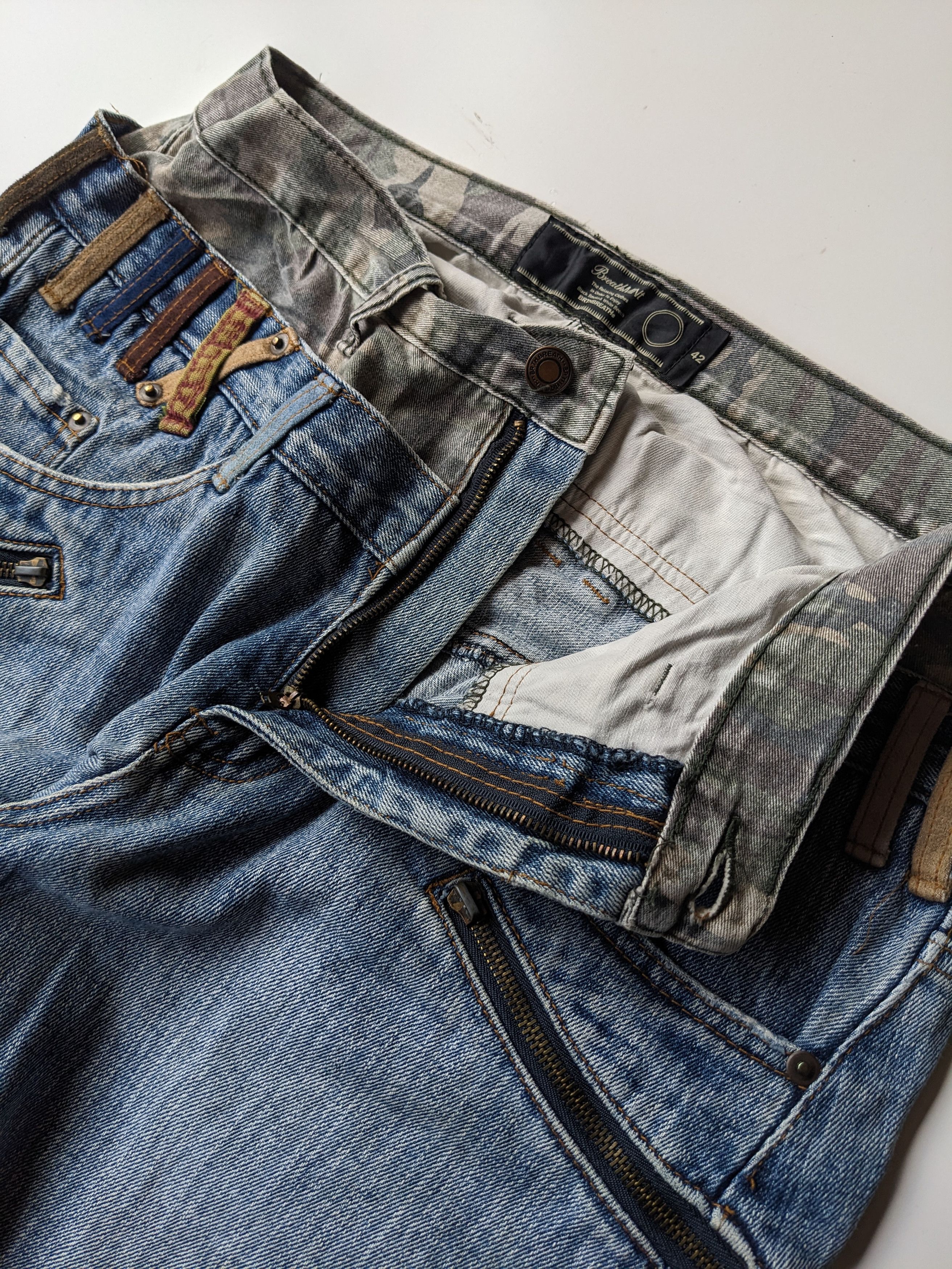 Japanese Brand Breathmint double waist camo jeans Size US 31 - 7 Thumbnail