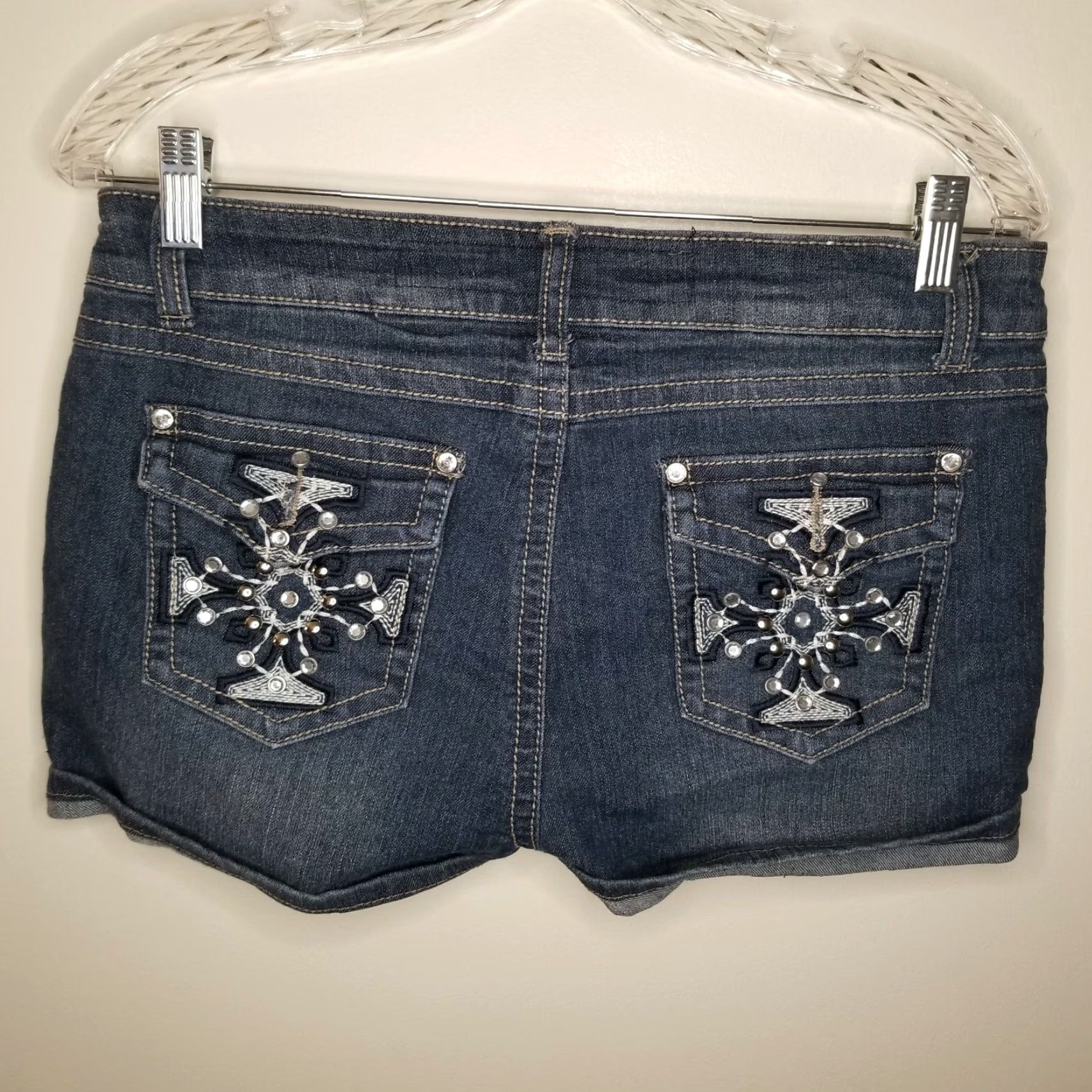 Vintage ROSY LOVES Women's Blue Jean Shorts Size 11 - Love Theme Size 32" / US 10 / IT 46 - 5 Thumbnail