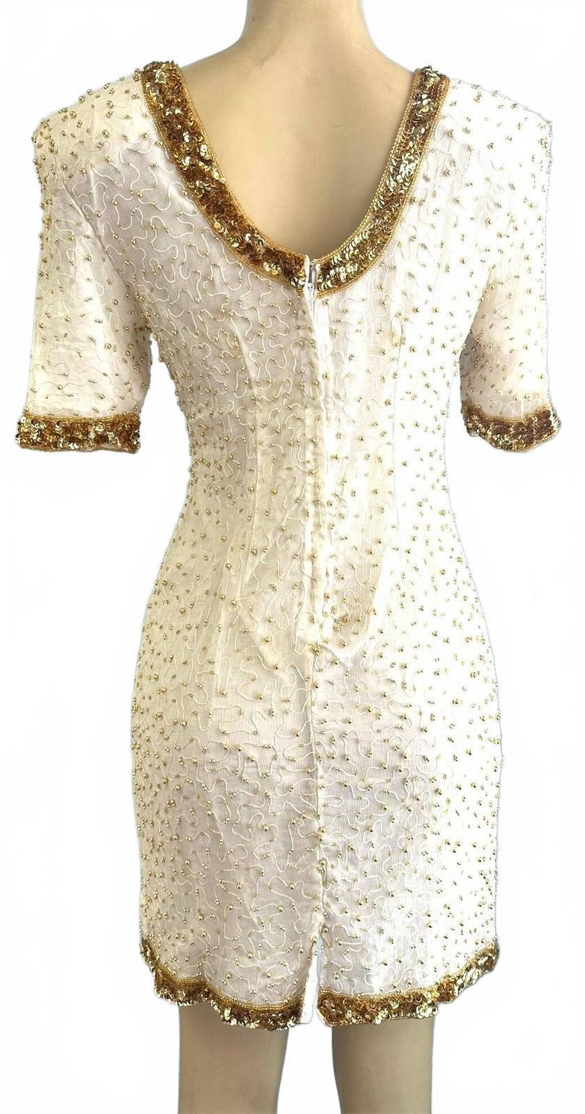 Other Sequin Dress White Gold size 10 only Size L / US 10 / IT 46 - 2 Thumbnail