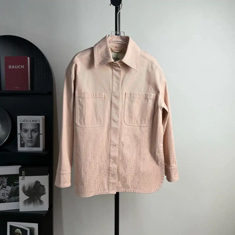 Fendi Fendi Pink Cotton Women's Jacket Size S 0089 Size S / US 4 / IT 40 - 1 Thumbnail
