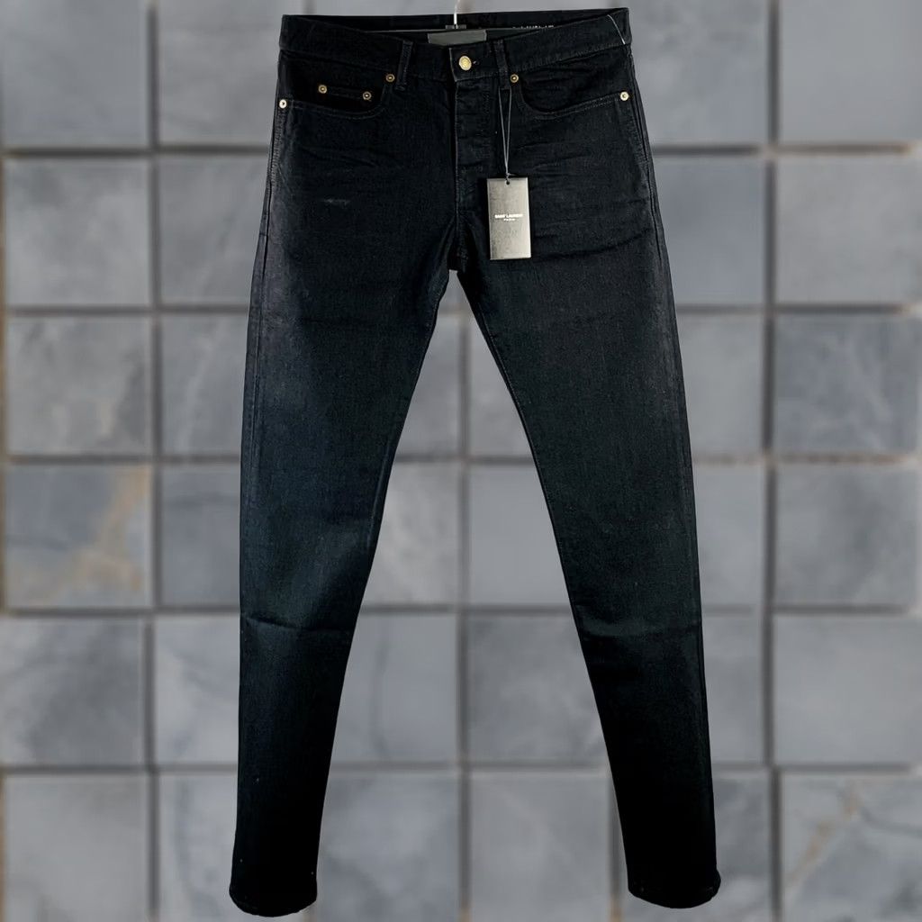 Yves Saint Laurent SAINT LAURENT Black Denim Straight Slim Five Pockets Jeans Size 31 Mens Size US 31 - 1 Thumbnail