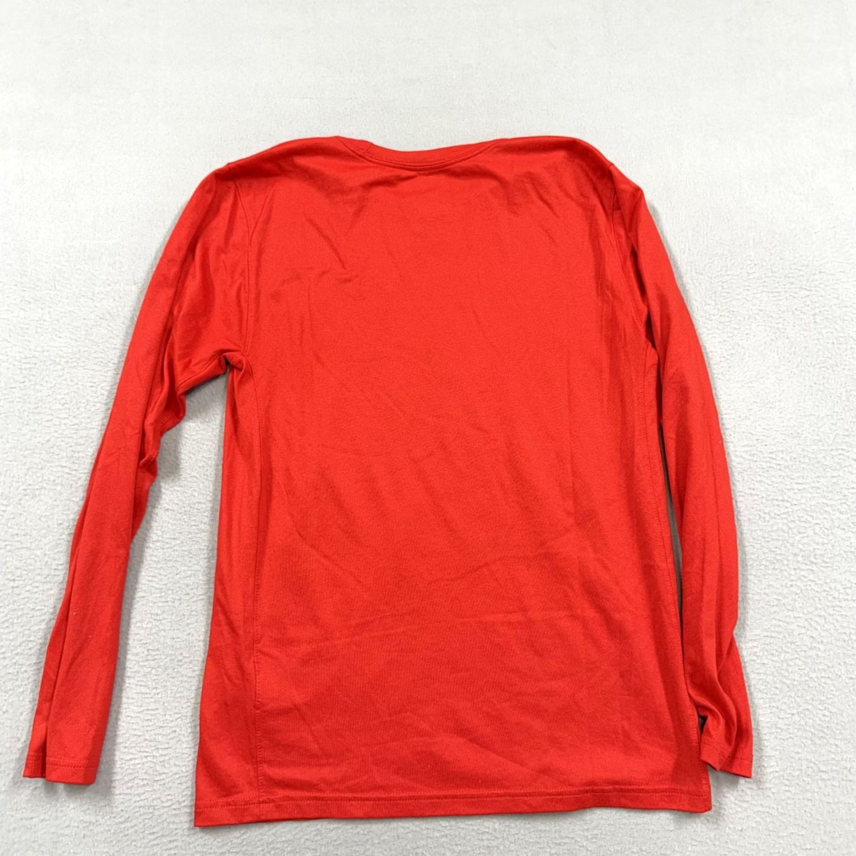 Nike Nike Dri-FIT Shirt Mens Small Red Long Sleeve Logo College 90s? Size US S / EU 44-46 / 1 - 4 Thumbnail