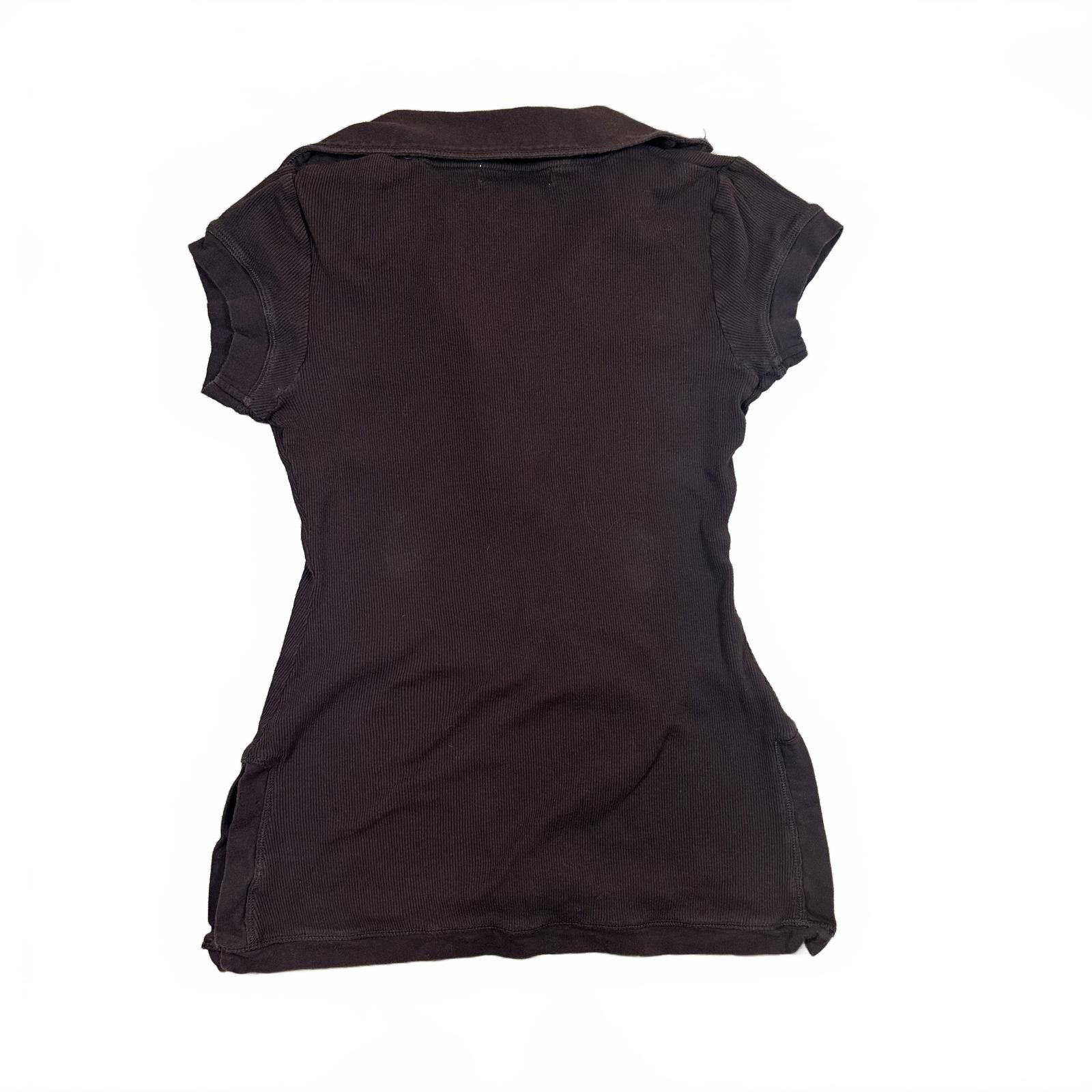 Other Women’s Short Sleeve Top Dark Brown Collared Large Y2K Size L / US 10 / IT 46 - 2 Thumbnail