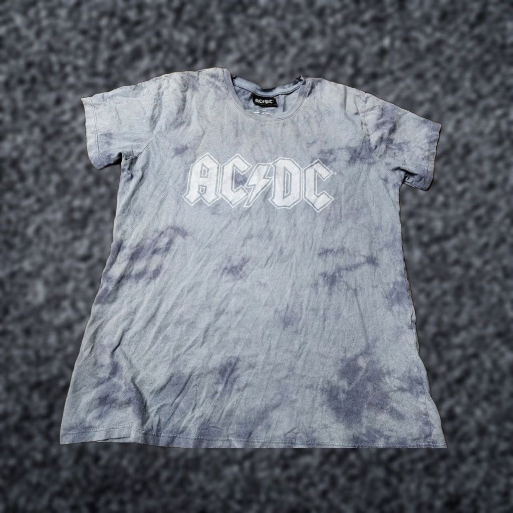 Vintage AC/DC Tie Dye T Shirt Womens Medium Blue Band Tee Size M / US 6-8 / IT 42-44 - 1 Thumbnail