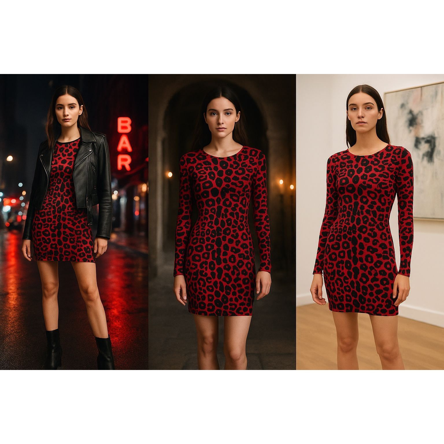 Desigual Desigual Women’s Leopard Mini Dress Red M Animal Print Whims Size M / US 6-8 / IT 42-44 - 1 Thumbnail