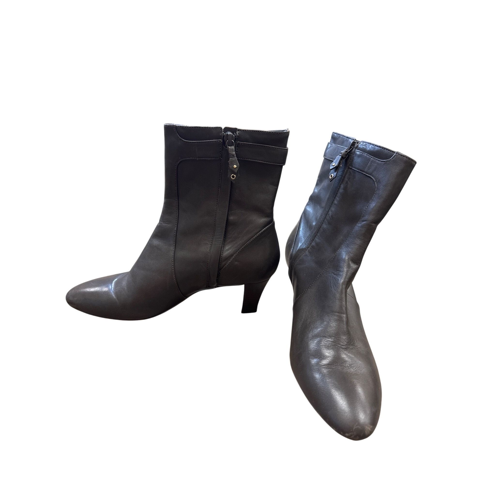 Cole Haan Cole Haan Womens Gray Leather Heeled Ankle Boots Size 7B SKU Size US 7 / IT 37 - 2 Thumbnail